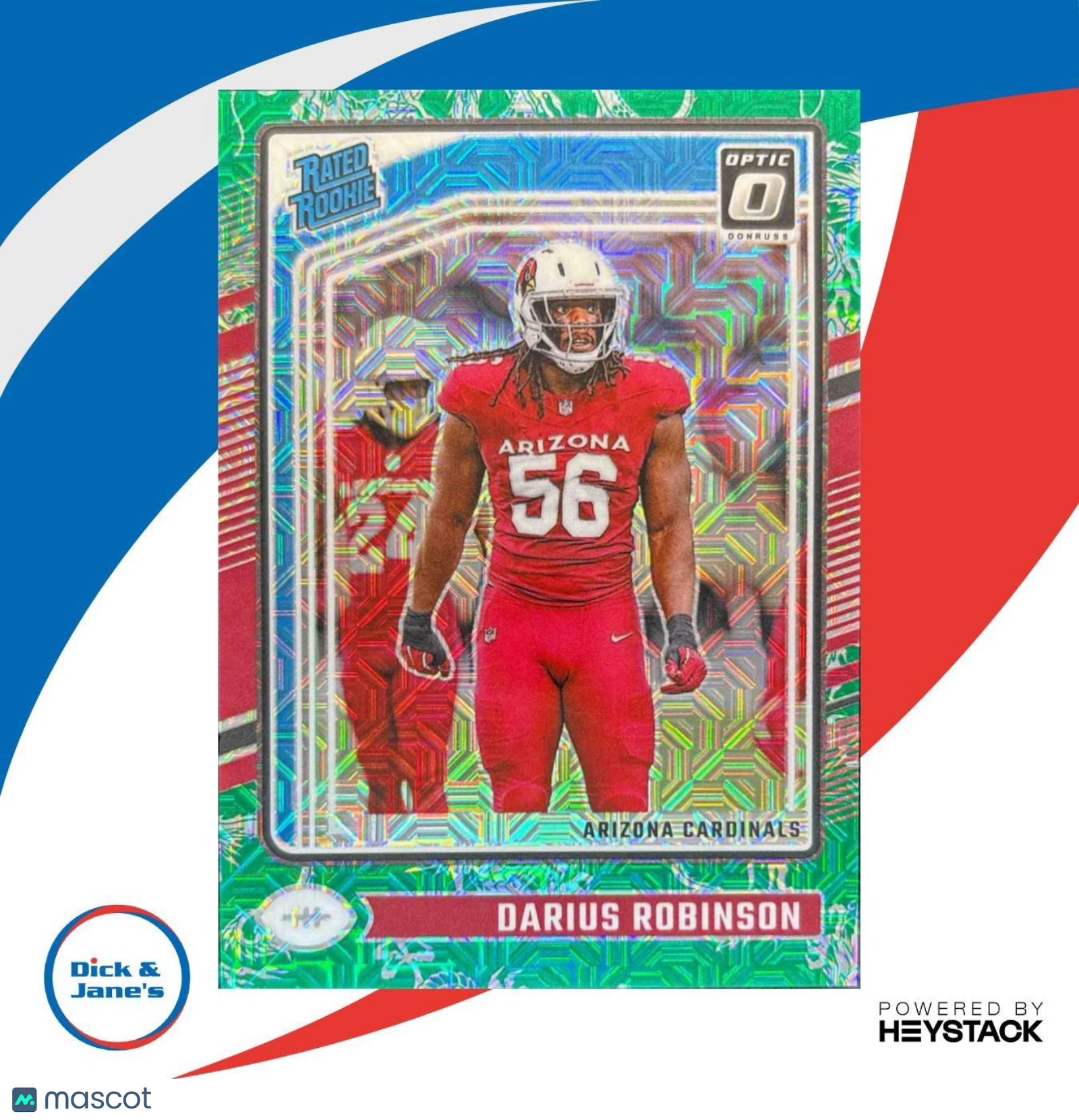 2024 Panini Donruss Optic Darius Robinson Dragon 12/24 #225 Arizona Cardinals - Sports Cards