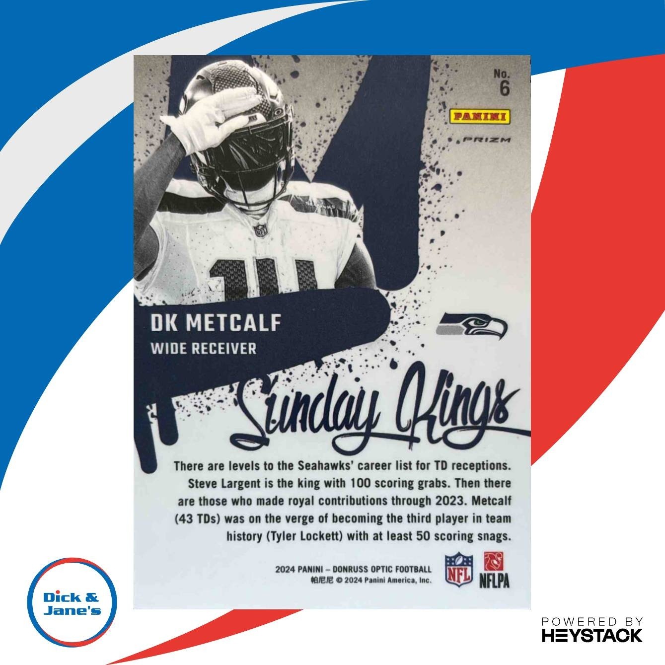 2024 Panini Donruss Optic DK Metcalf Sunday Kings #6 Seattle Seahawks - Sports Cards