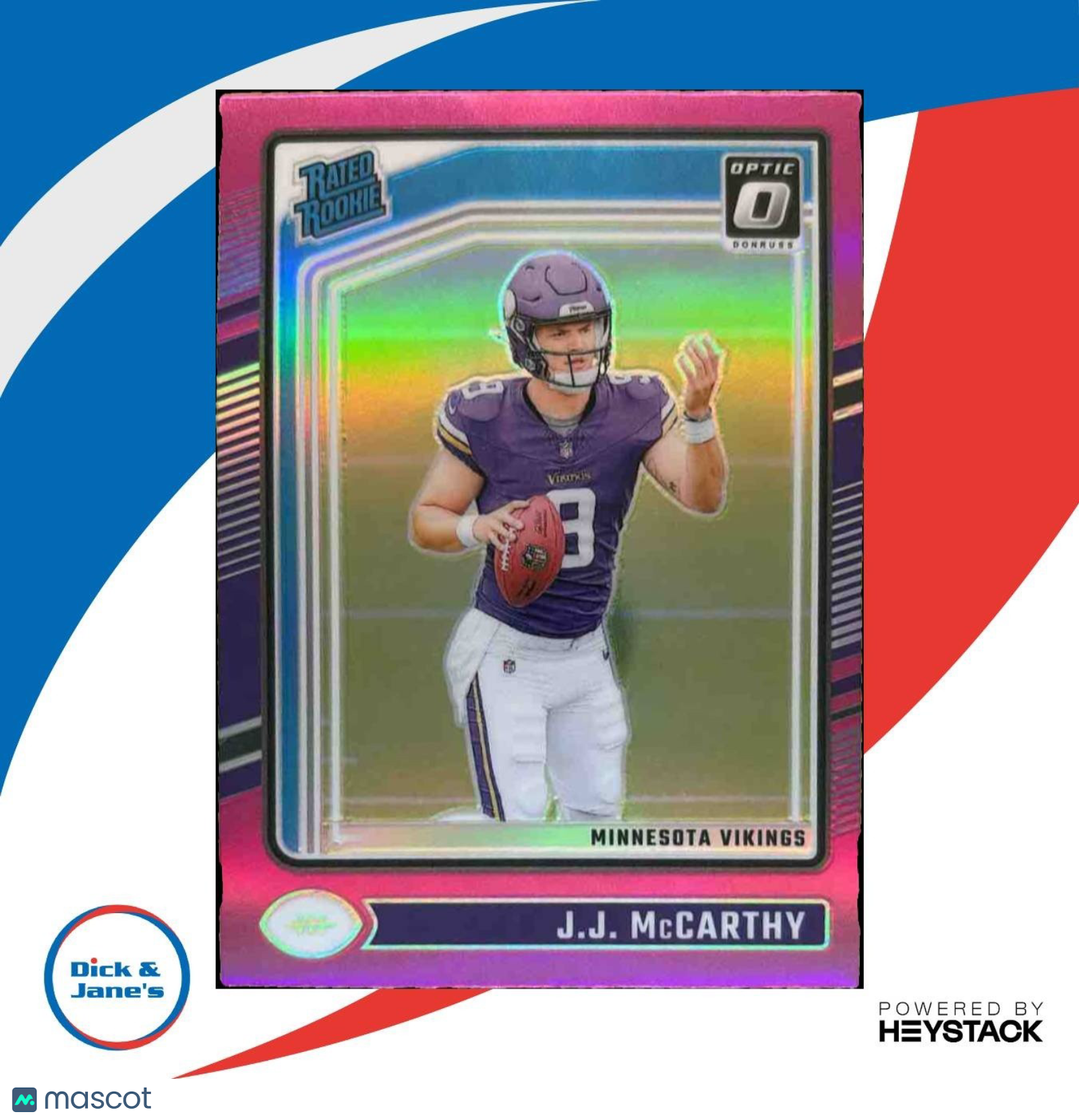 2024 Panini Donruss Optic J.J. McCarthy Pink #235 Rated Rookie Minnesota Vikings - Sports Cards