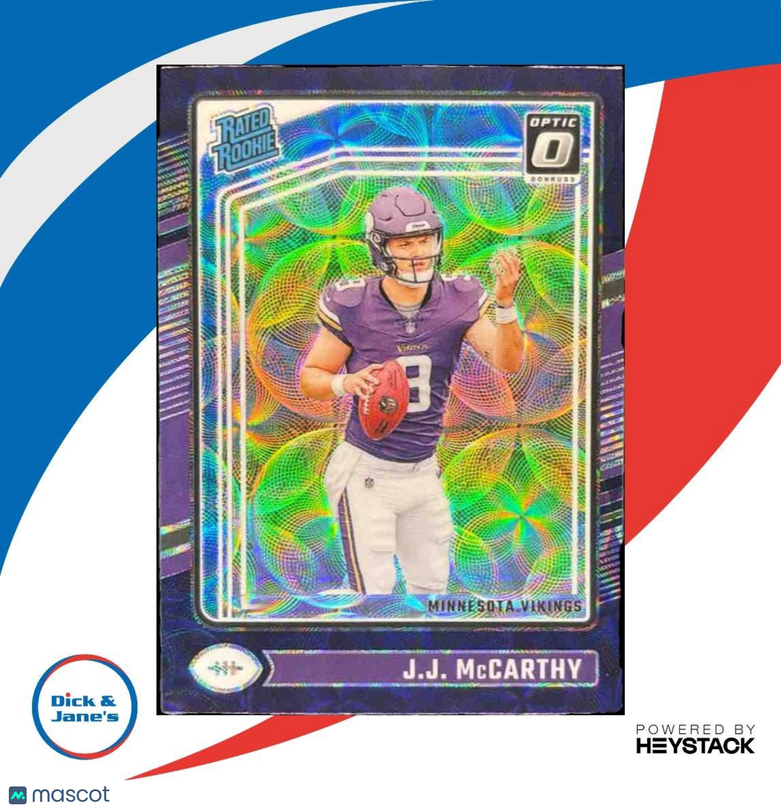 2024 Panini Donruss Optic J.J. McCarthy Purple Scope RC #235 Minnesota Vikings - Sports Cards