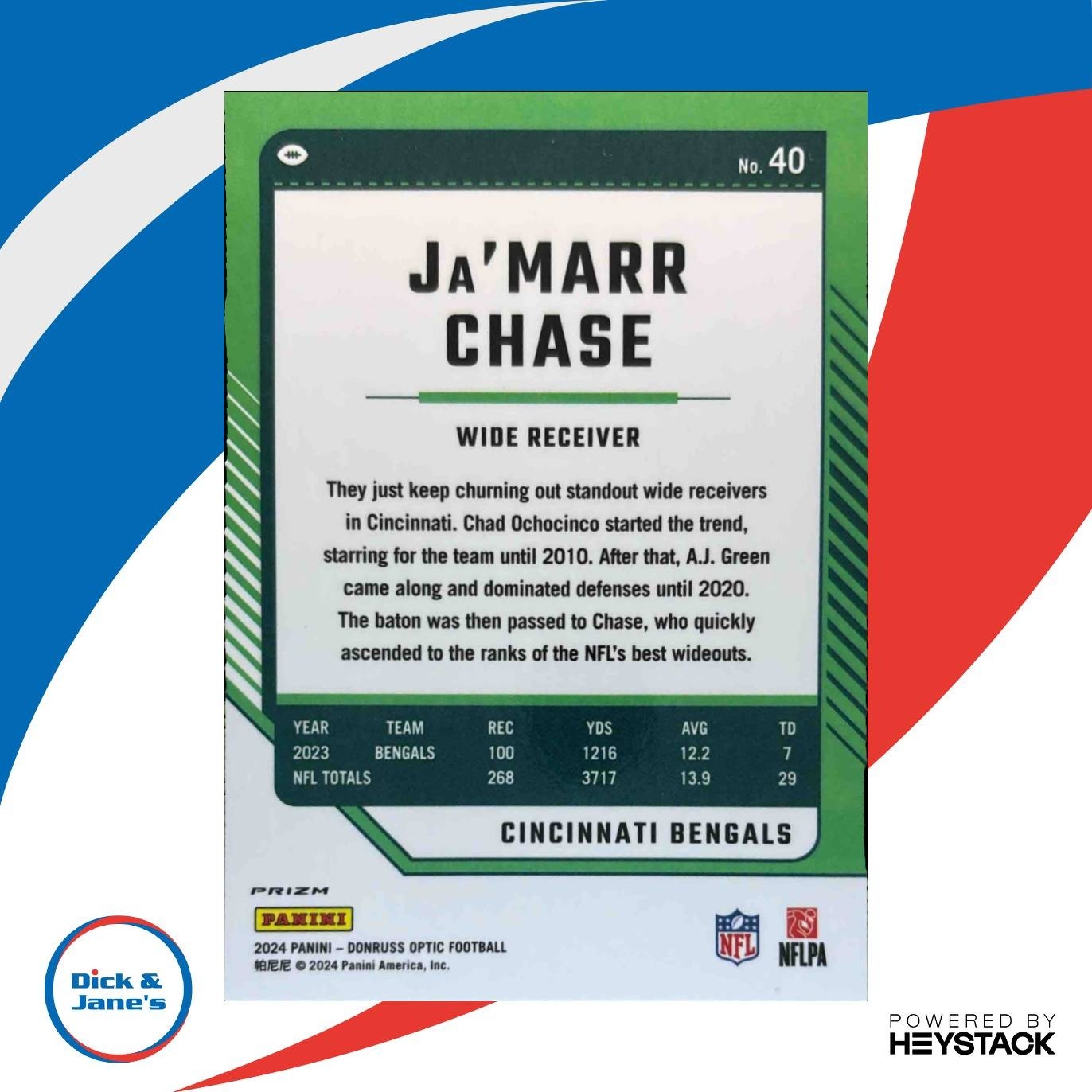 2024 Panini Donruss Optic Ja’Marr Chase Rocket #40 Cincinnati Bengals - Sports Cards