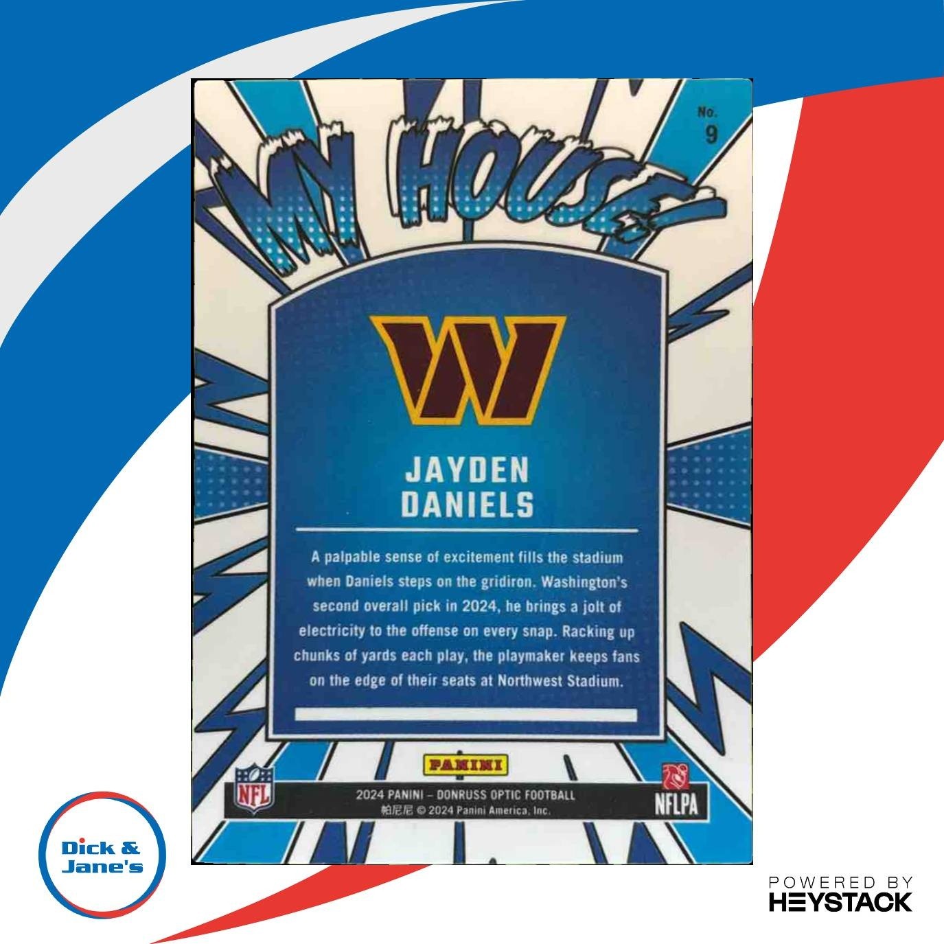 2024 Panini Donruss Optic Jayden Daniels My House! #9 RC Washington Commanders - Sports Cards