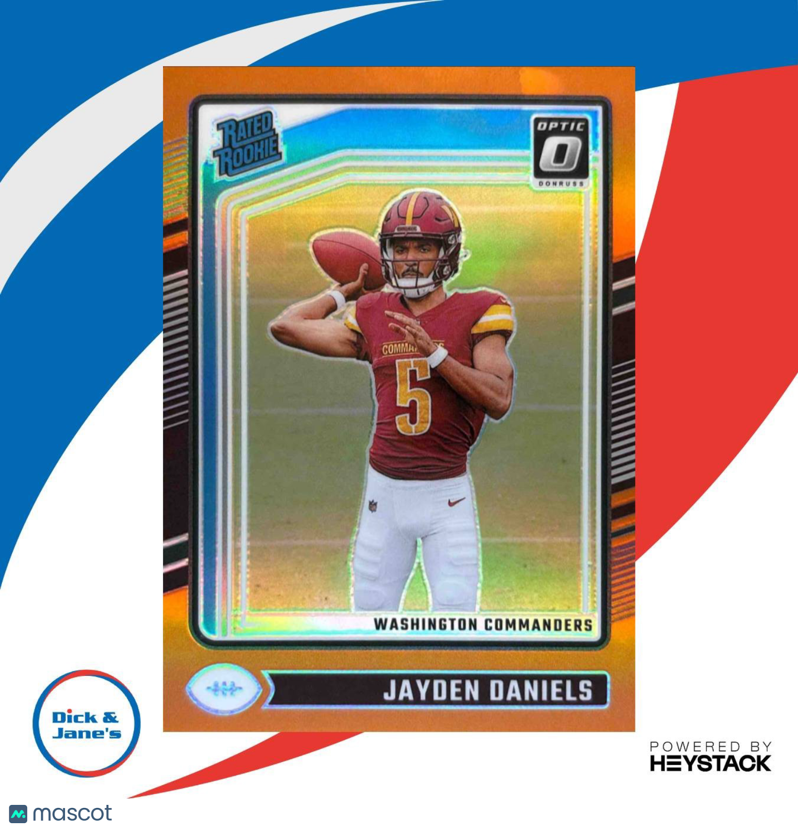 2024 Panini Donruss Optic Jayden Daniels Orange /249 #248 Washington Commanders - Sports Cards