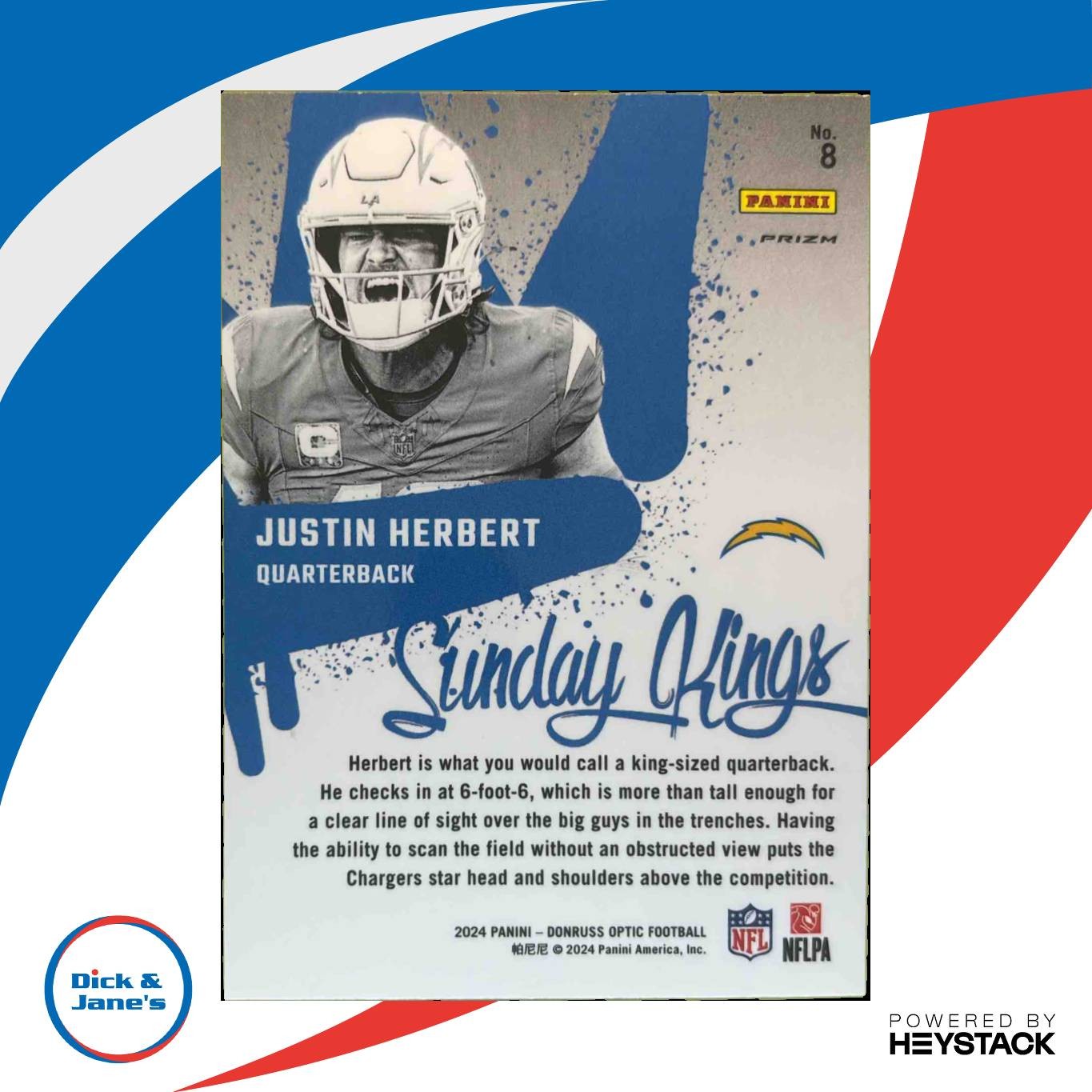 2024 Panini Donruss Optic Justin Herbert Sunday Kings SP #8 Los Angeles Chargers - Sports Cards