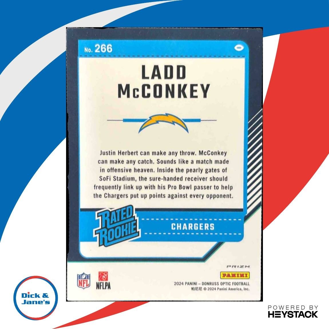 2024 Panini Donruss Optic Ladd McConkey Pink #266 Los Angeles Chargers - Sports Cards