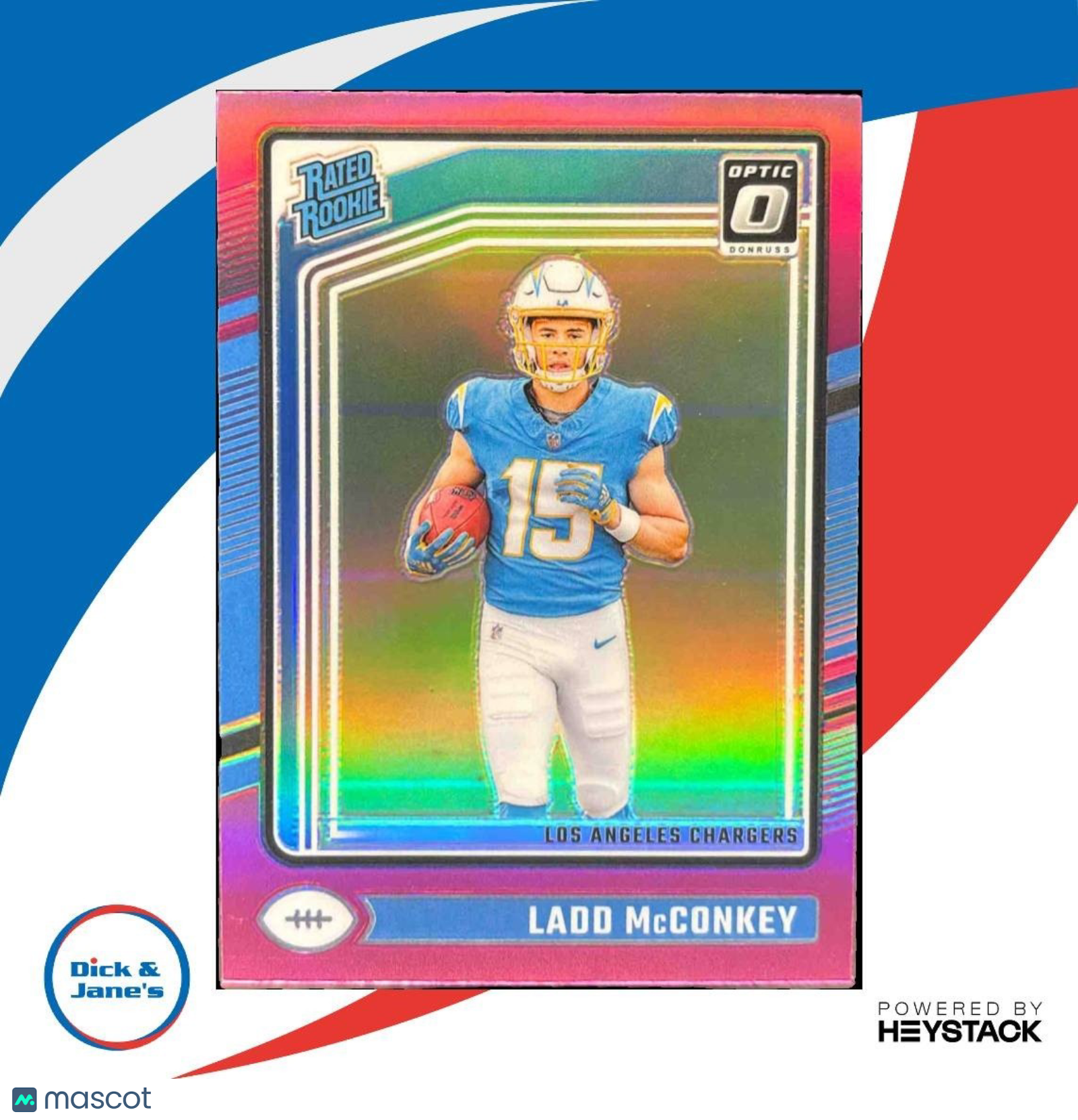 2024 Panini Donruss Optic Ladd McConkey Pink #266 Los Angeles Chargers - Sports Cards