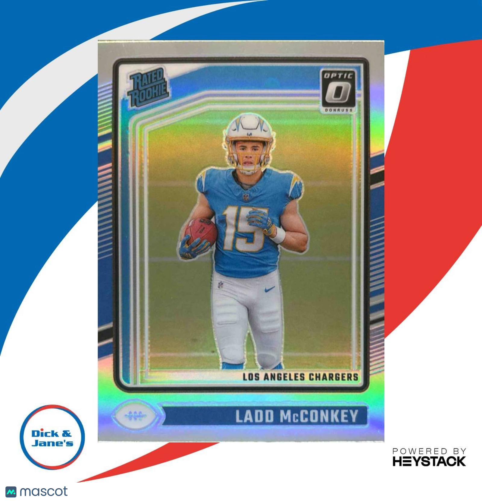 2024 Panini Donruss Optic Ladd McConkey Refractor #266 Los Angeles Chargers - Sports Cards