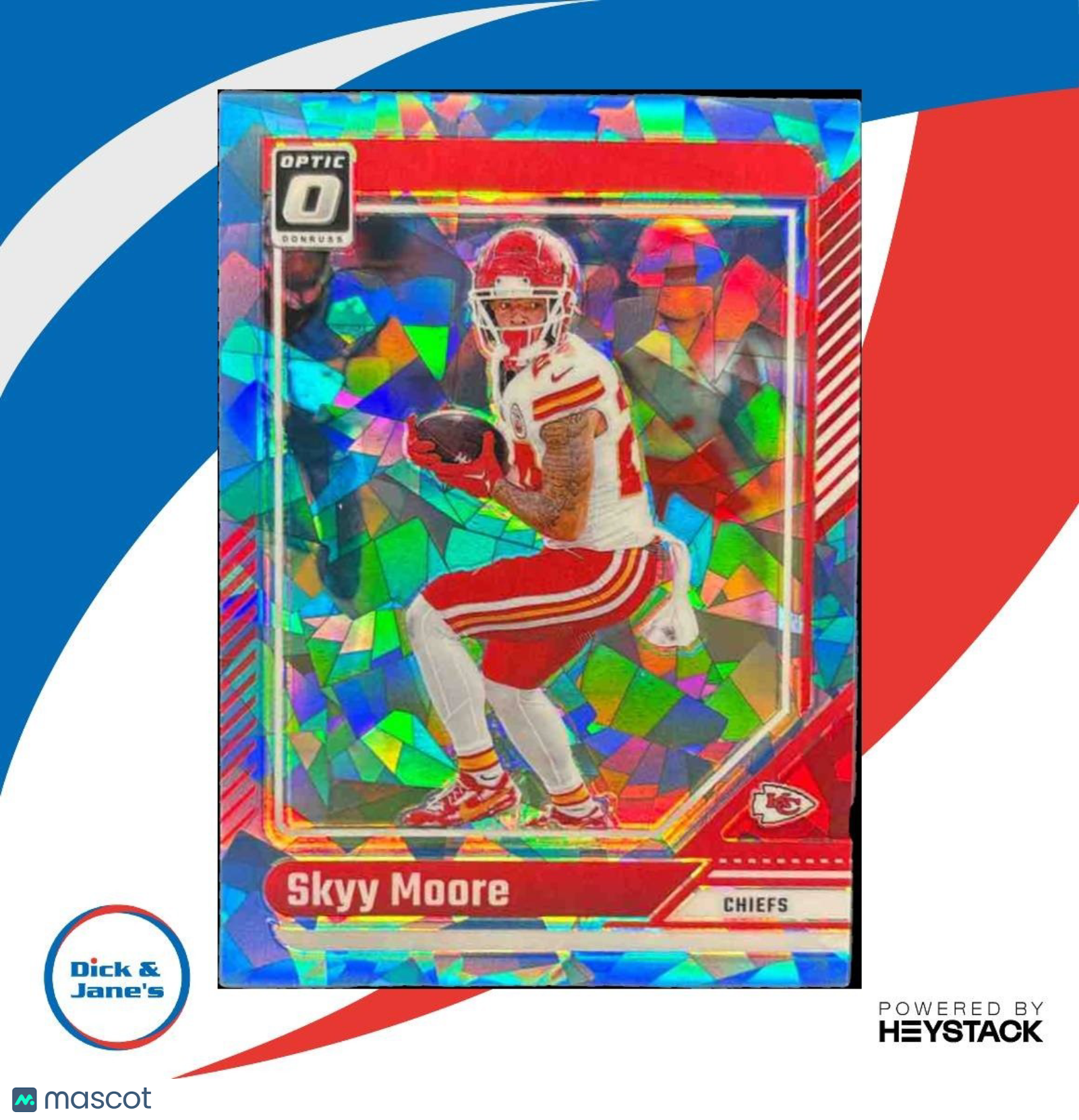 2024 Panini Donruss Optic Skyy Moore Ice 1/15 #96 Kansas City Chiefs BOOK END - Sports Cards