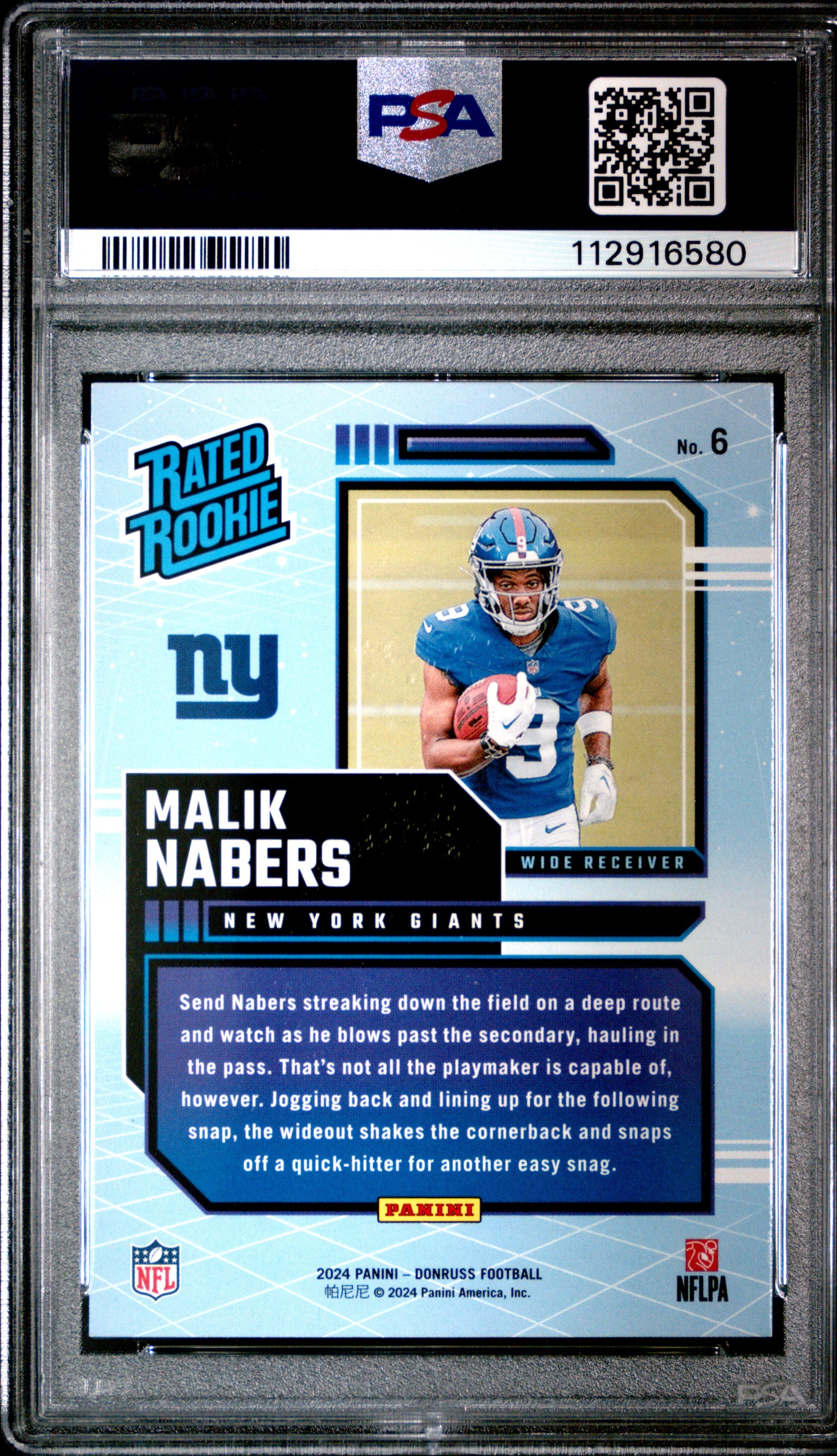 2024 Panini Donruss Rated Rookies Retro Malik Nabers #6 PSA 10 - Graded Sports Cards