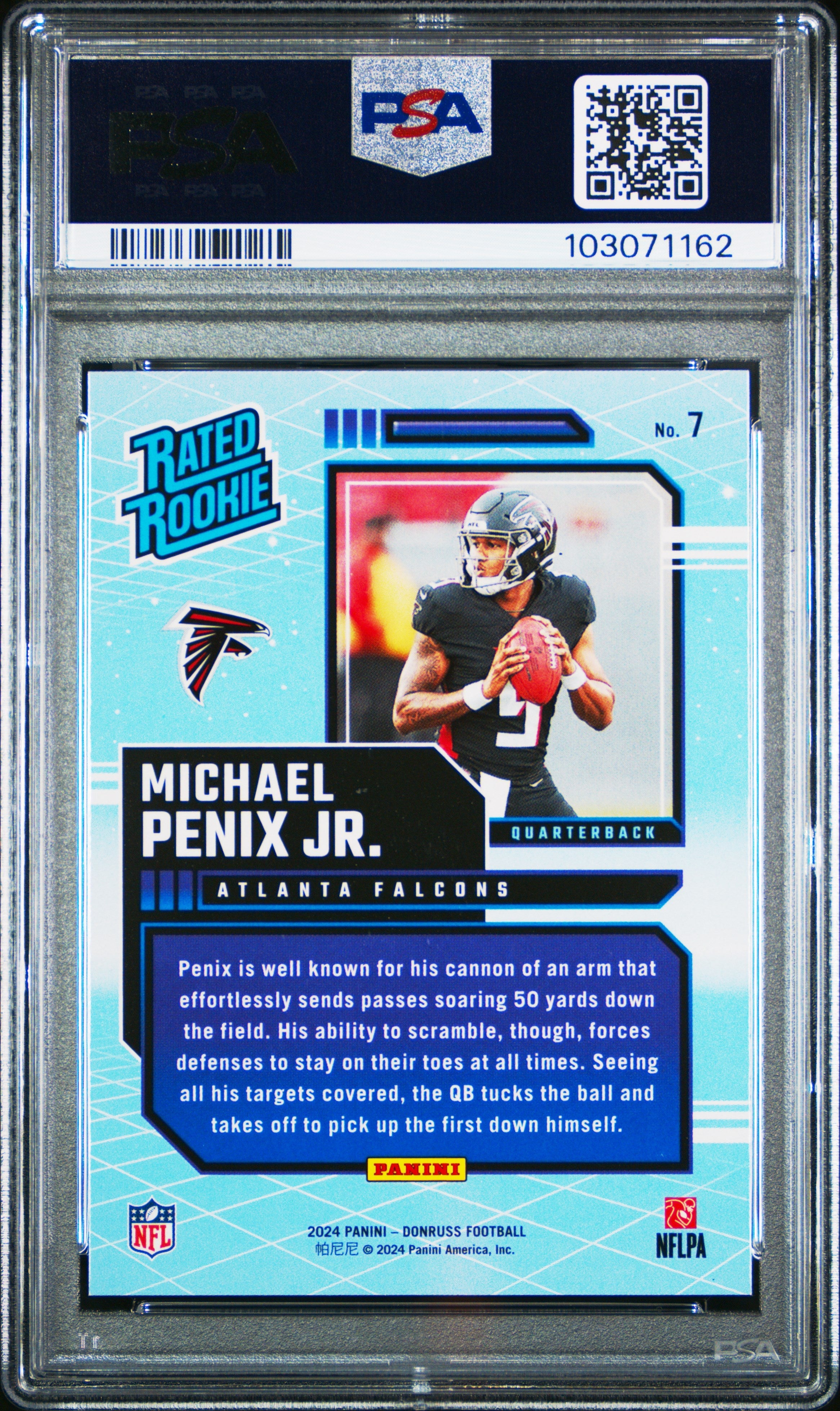 2024 Panini Donruss Rated Rookies Retro Michael Penix JR. #7 PSA 9 - Graded Sports Cards