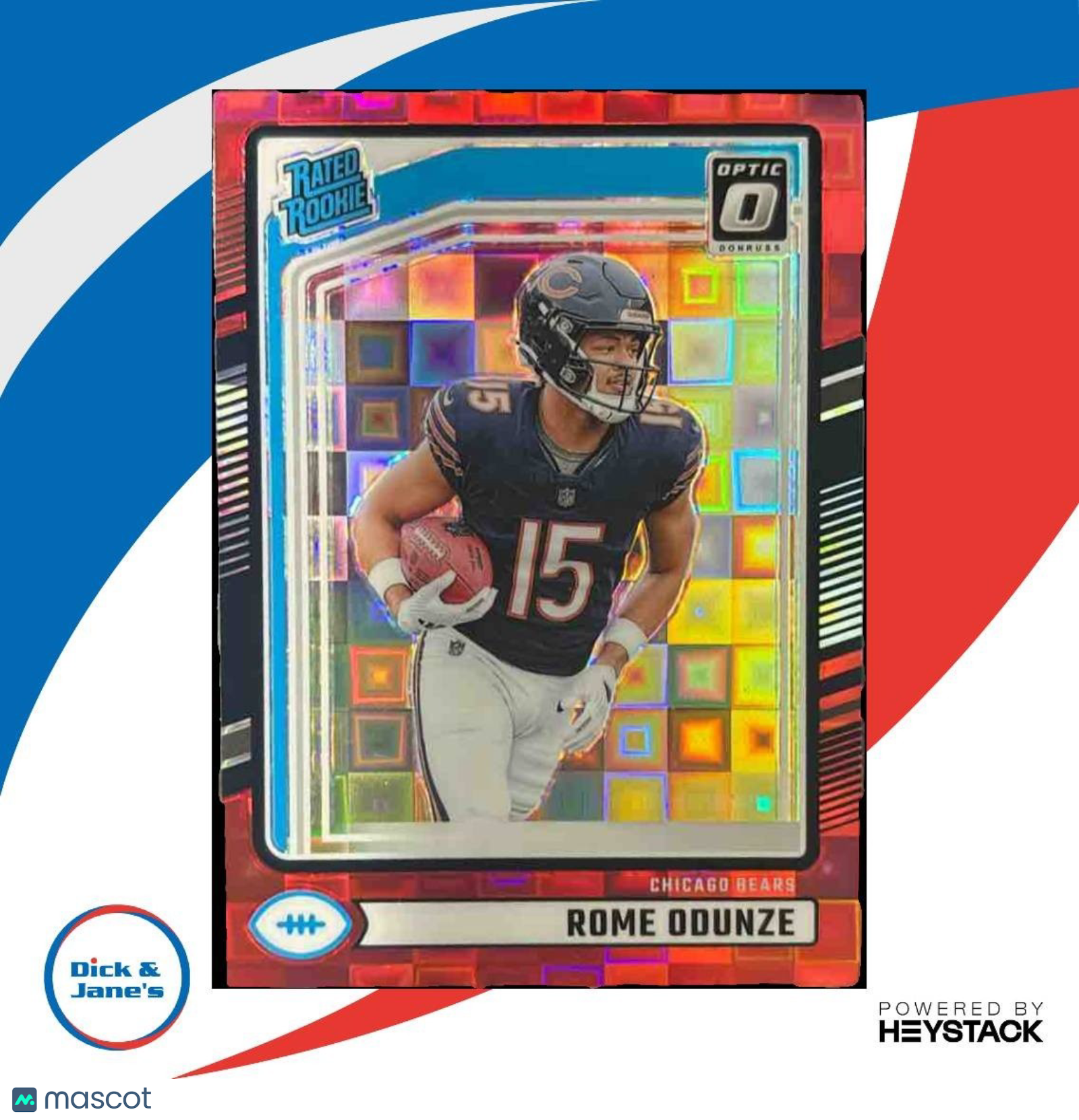 2024 Panini Donruss Rome Odunze Optic Preview Red Pandora #309 RC Chicago Bears - Sports Cards