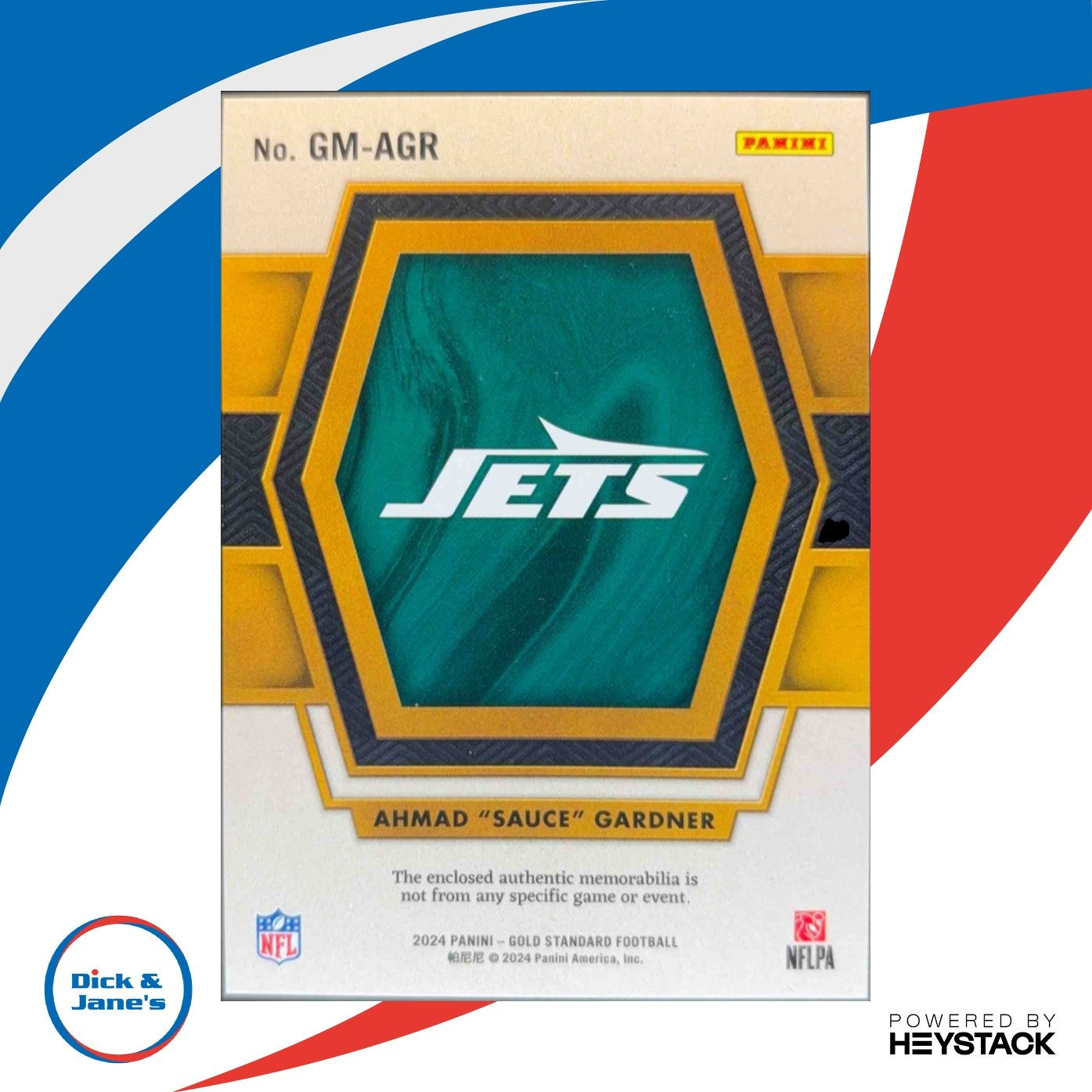 2024 Panini Gold Standard Ahmad ’Sauce’ Gardner Mine 041/299 MEM New York Jets - Sports Cards