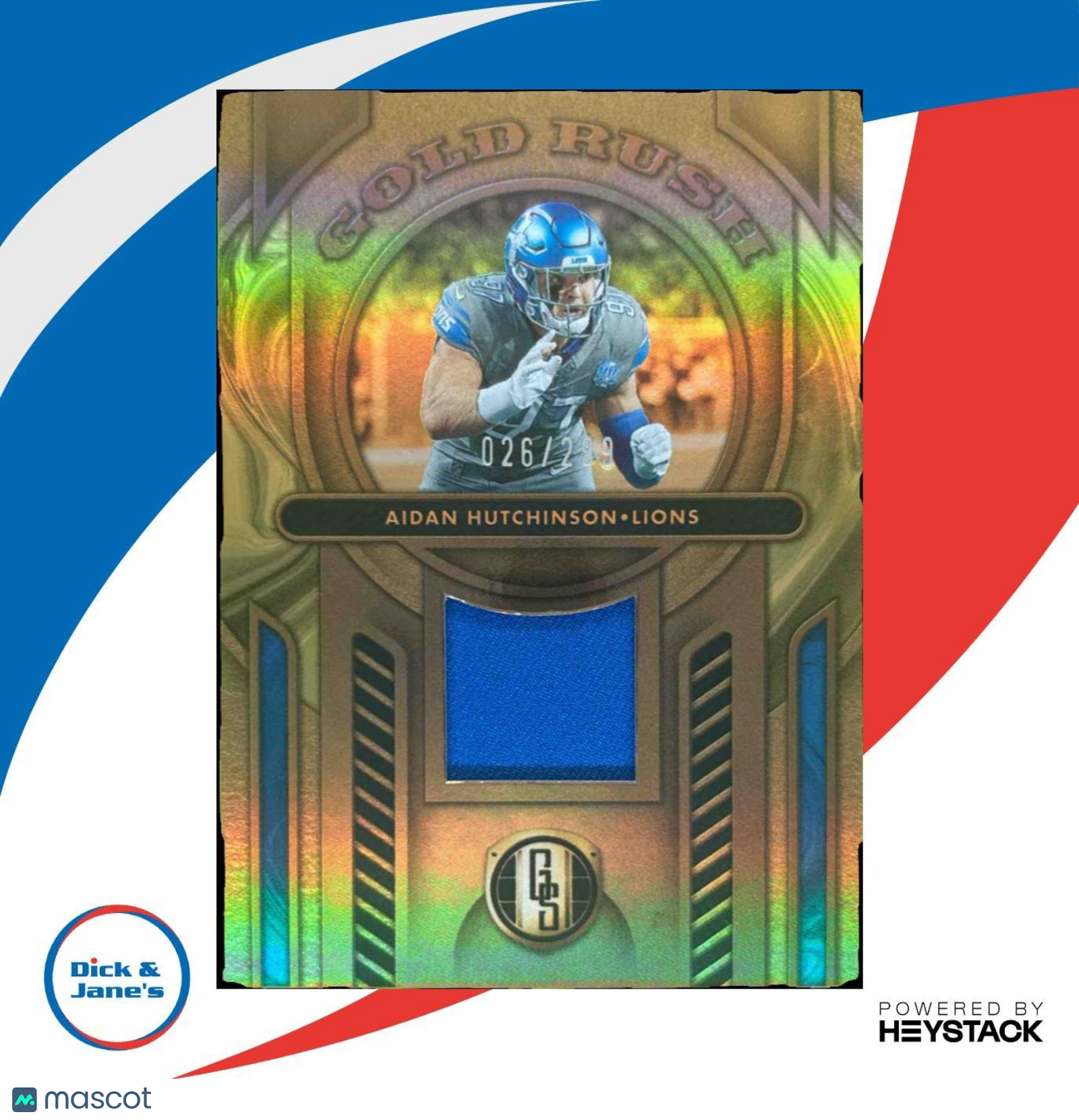 2024 Panini Gold Standard Aidan Hutchinson Gold Rush Patch /299 MEM Lions - Sports Cards