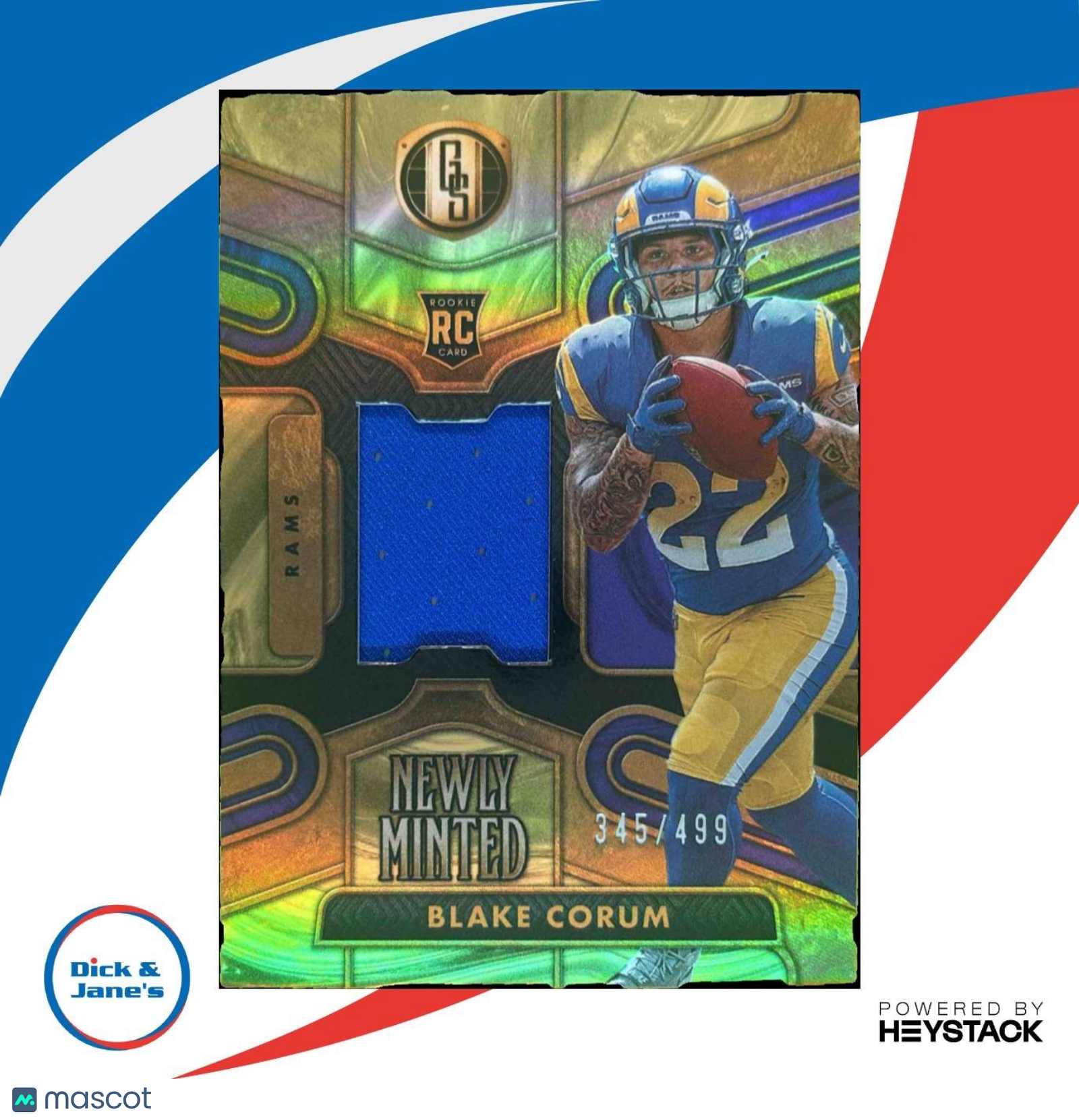 2024 Panini Gold Standard Blake Corum Newly Minted /499 MEM RC Los Angeles Rams - Sports Cards