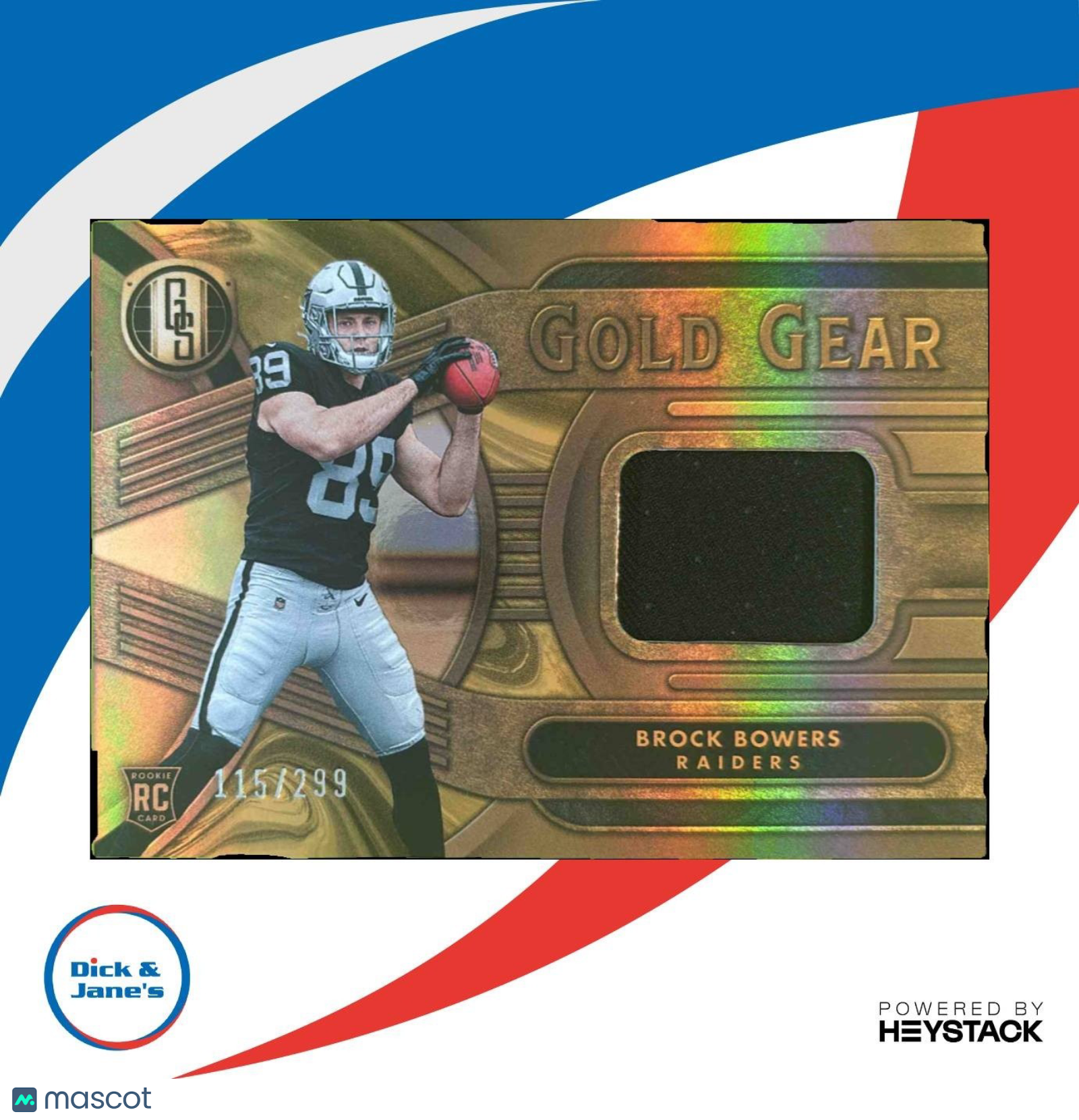 2024 Panini Gold Standard Brock Bowers Gold Gear /299 MEM RC Las Vegas Raiders - Sports Cards