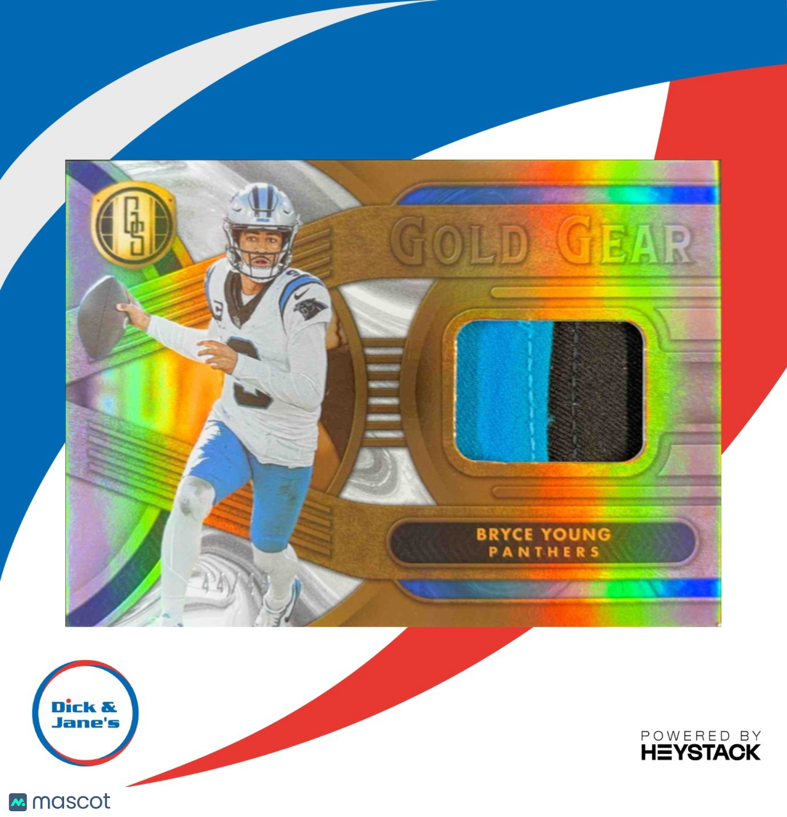 2024 Panini Gold Standard Bryce Young Gear White 44/49 Memorabilia Panthers - Sports Cards