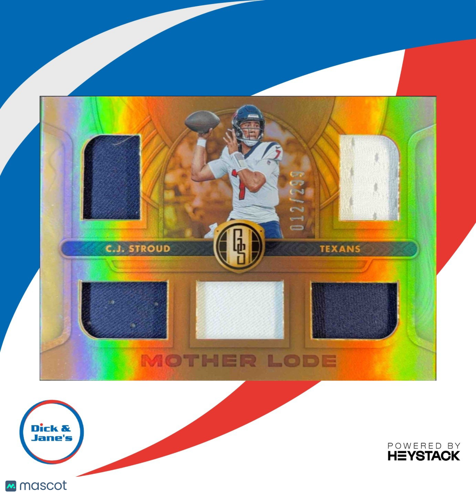 2024 Panini Gold Standard C.J. Stroud Gear 12/299 Mother Load MEM Houston Texans - Sports Cards