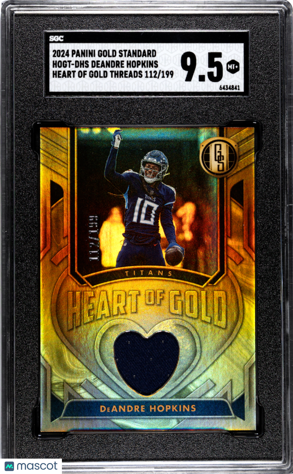 2024 Panini Gold Standard DeAndre Hopkins Heart Of Threads #HOGT-DHS SGC 9.5 - Graded Sports Cards