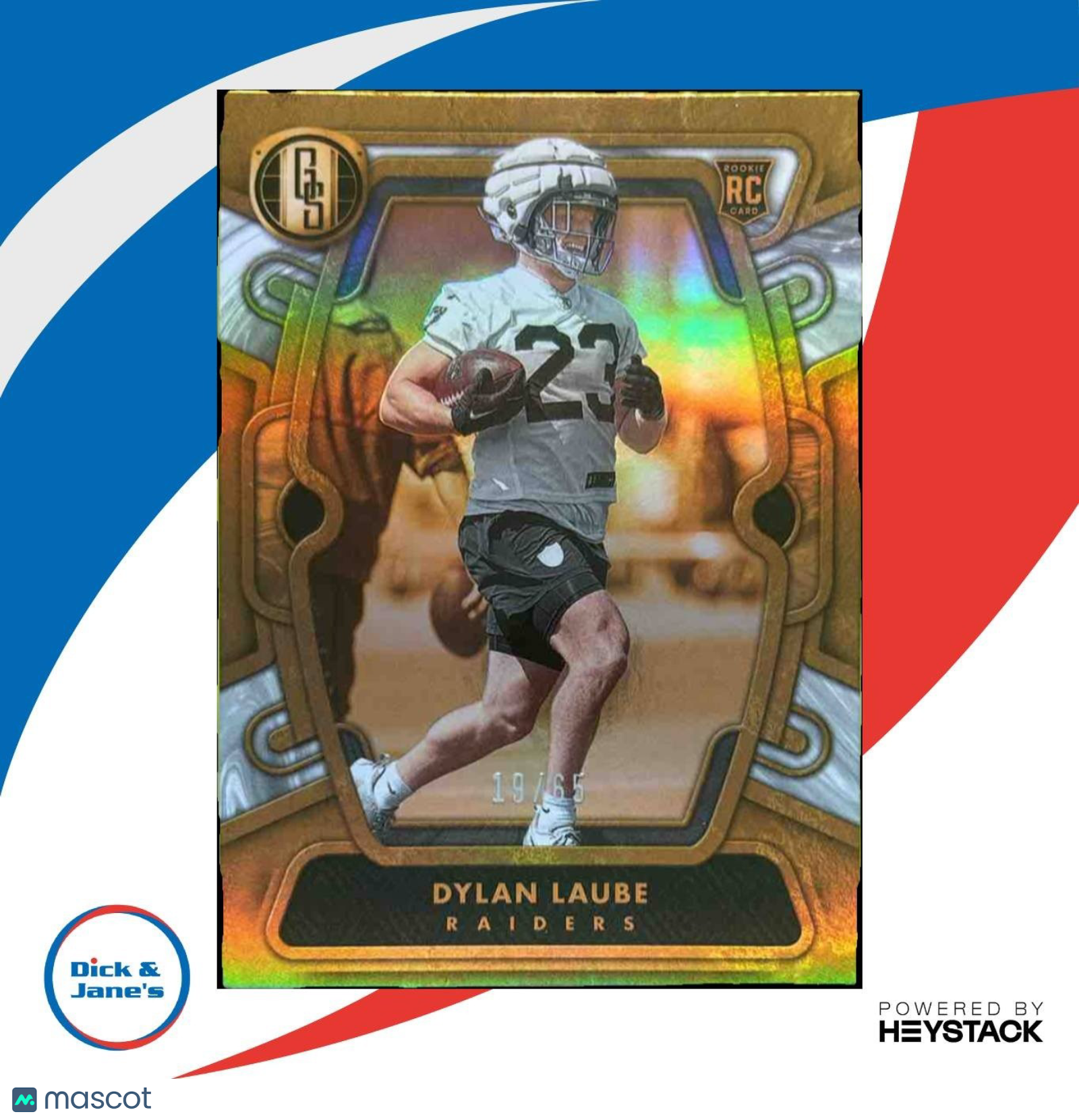 2024 Panini Gold Standard Dylan Laube White 19/65 #183 RC Las Vegas Raiders - Sports Cards