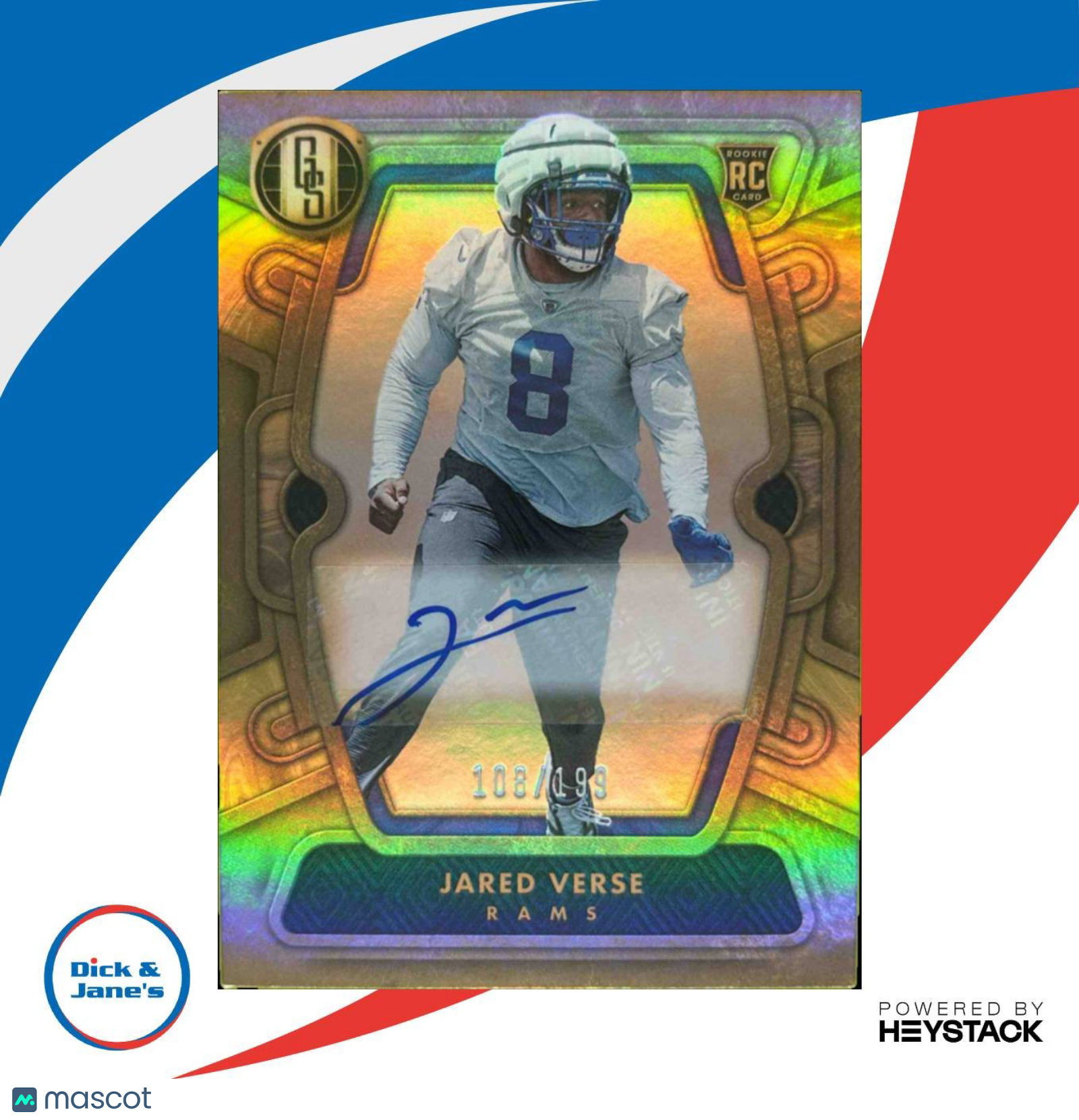 2024 Panini Gold Standard Jared Verse Auto 108/199 #117 RC Los Angeles Rams - Sports Cards