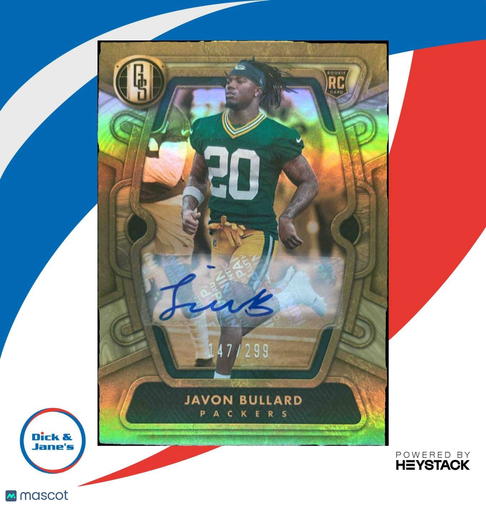 2024 Panini Gold Standard Javon Bullard Auto /299 #195 RC Green Bay Packers - Sports Cards