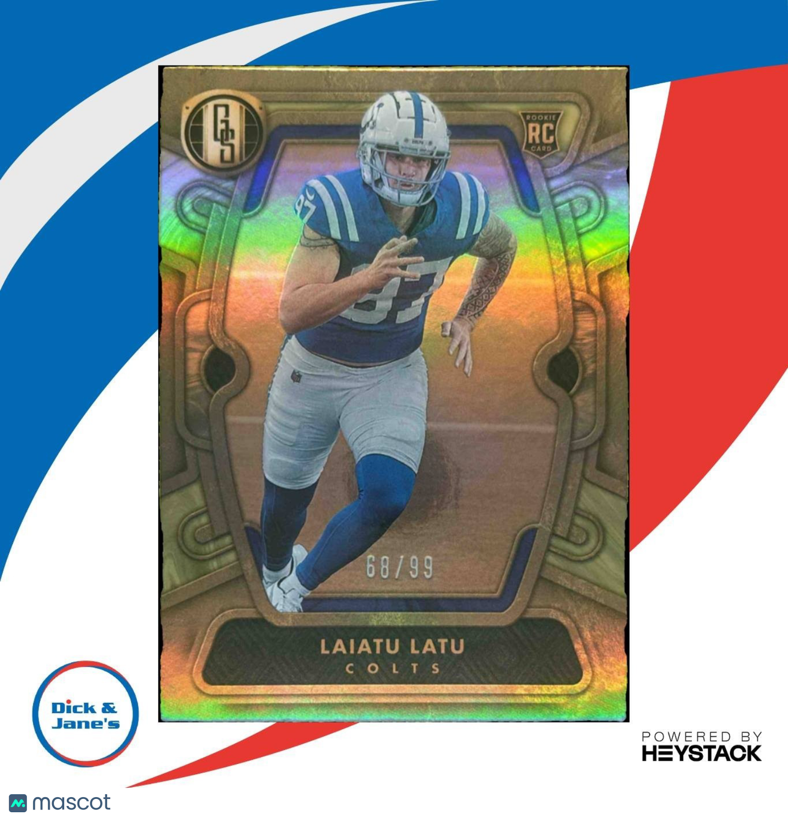 2024 Panini Gold Standard Laiatu Latu 68/99 #115 RC Indianapolis Colts - Sports Cards