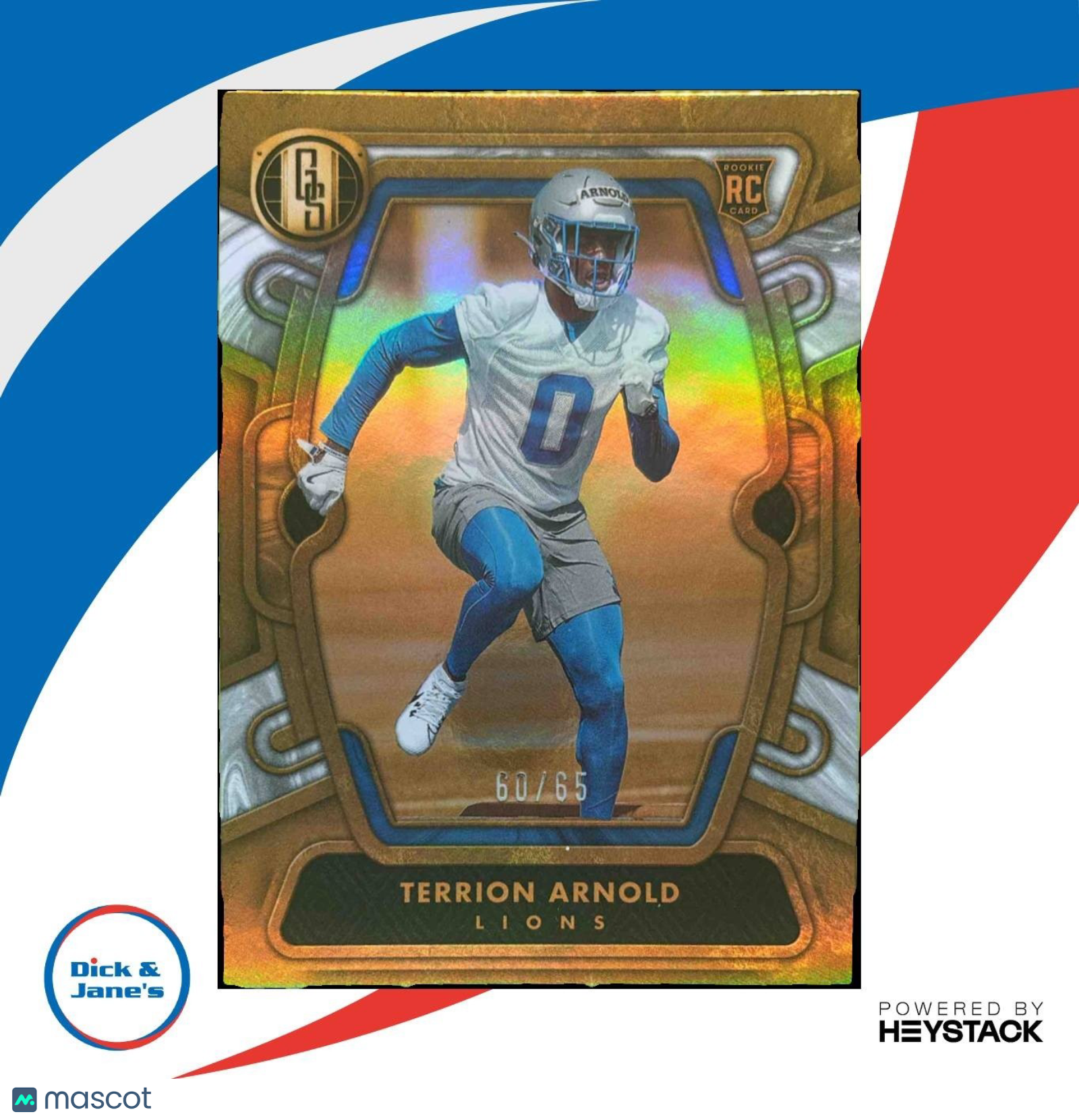 2024 Panini Gold Standard Terrion Arnold White 60/65 #121 RC Detroit Lions - Sports Cards