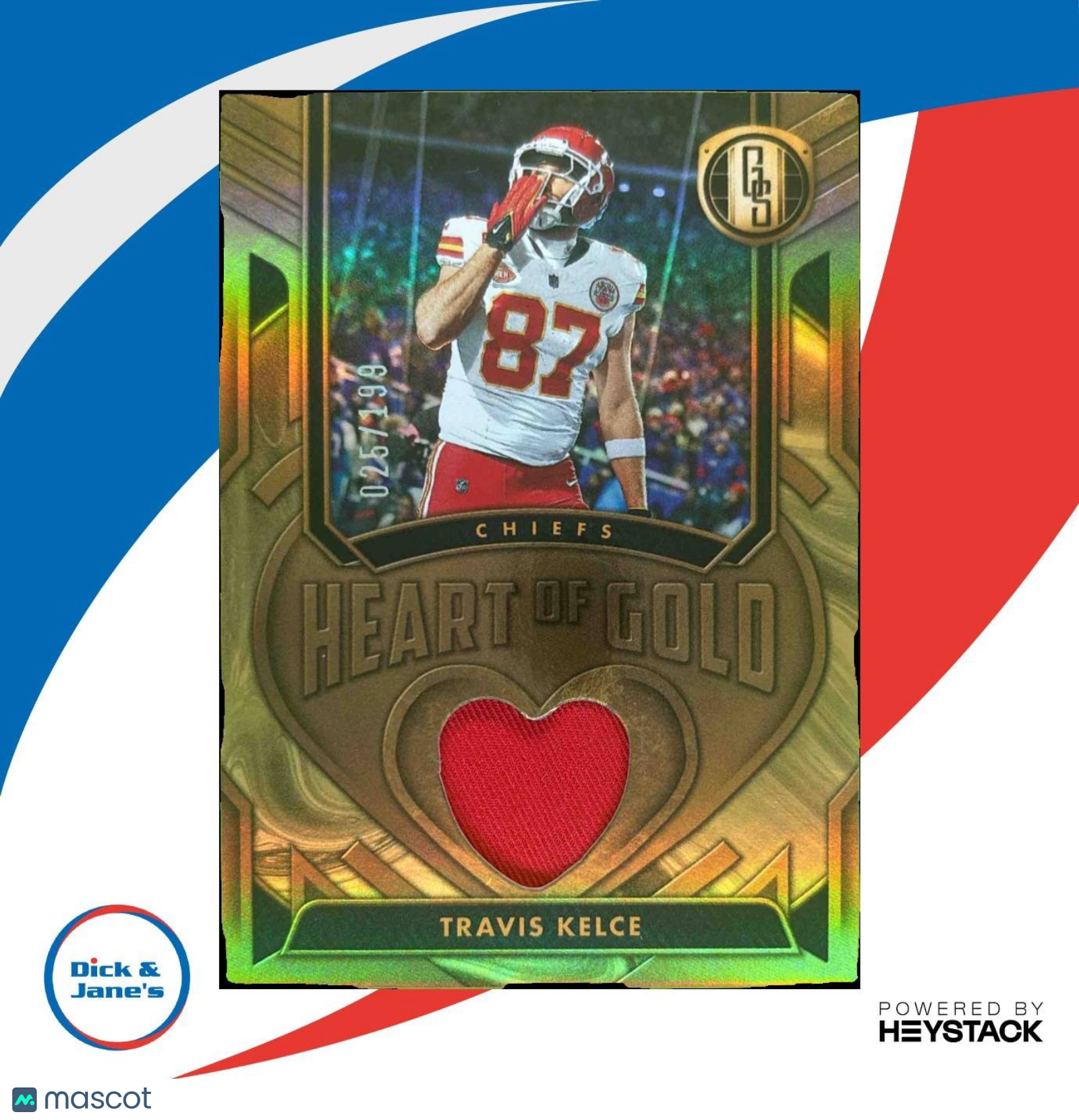 2024 Panini Gold Standard Travis Kelce Heart of Threads /199 MEM Chiefs - Sports Cards