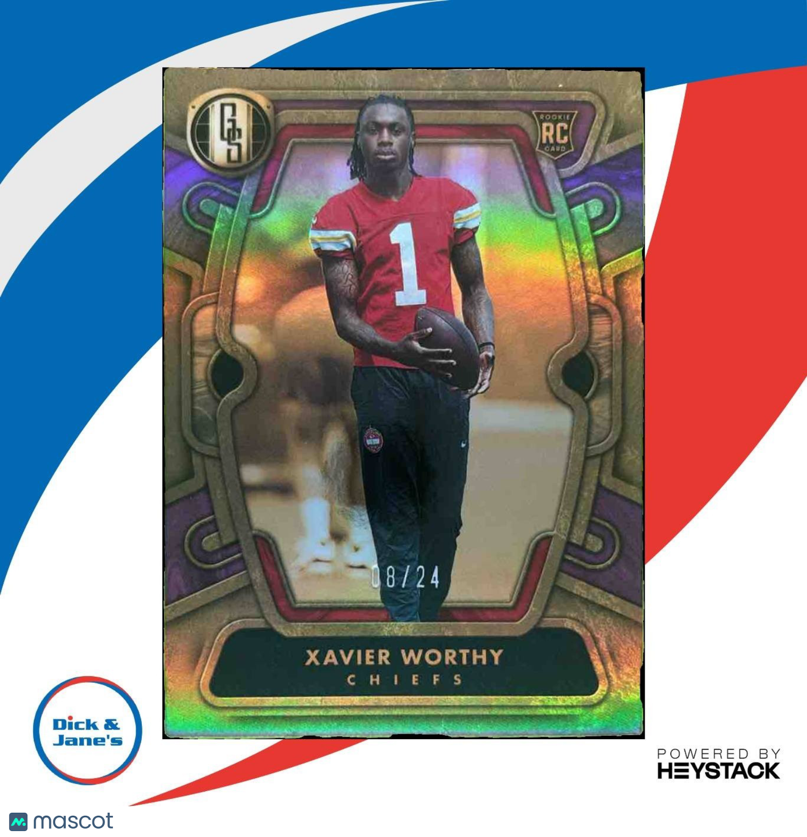 2024 Panini Gold Standard Xavier Worthy Rose 8/24 #106 RC Kansas City Chiefs - Sports Cards