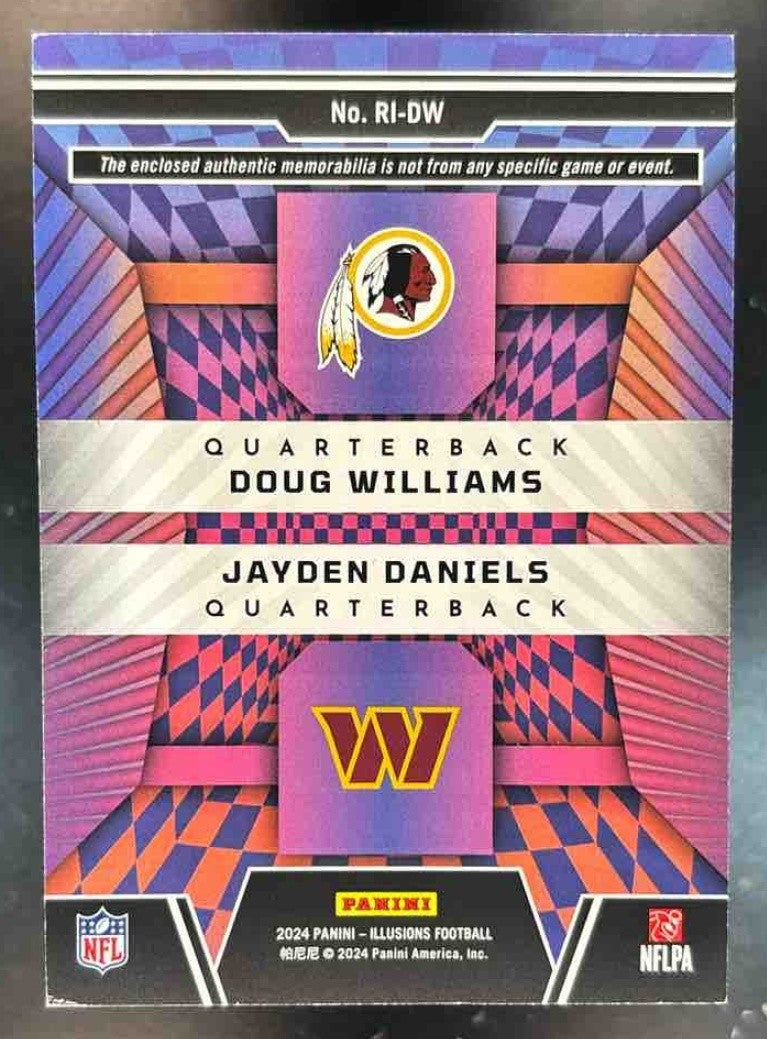 2024 Panini Illusion Doug Williams Jayden Daniels Rookie Idols Dual Patch MEM RC - Sports Cards