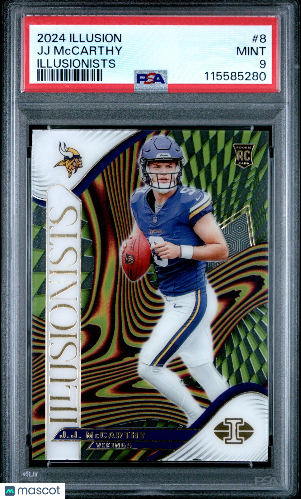 2024 Panini Illusions Illusionists JJ Mccarthy Rookie #8 PSA 9 Minnesota Vikings - Graded Sports Cards