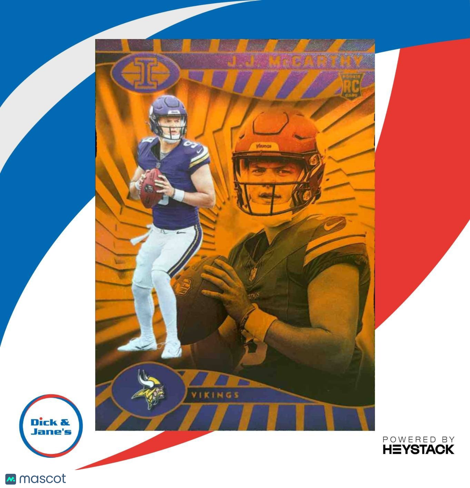 2024 Panini Illusions J.J. McCarthy Orange Trophy Collection #100 RC Vikings - Sports Cards