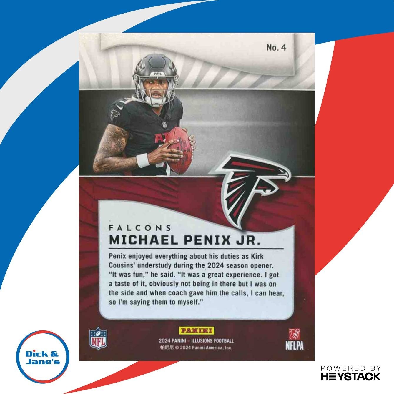 2024 Panini Illusions Michael Penix Jr. Orange Trophy Collection #4 RC Falcons - Sports Cards