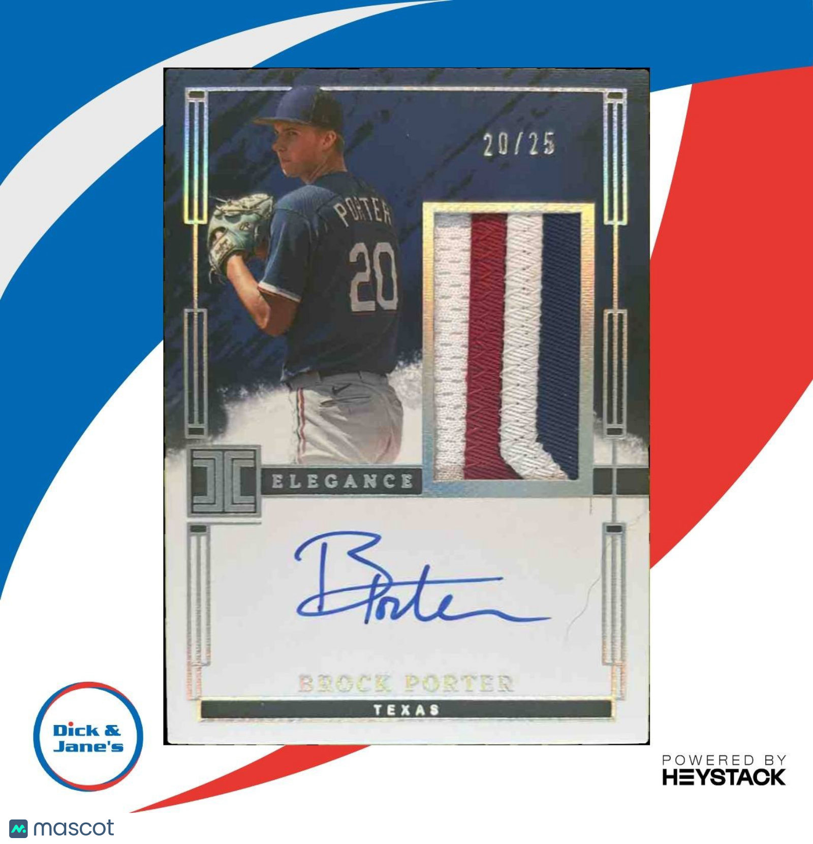 2024 Panini Impeccable Brock Porter Elegance Jersey Auto /25 Texas Rangers - Sports Cards