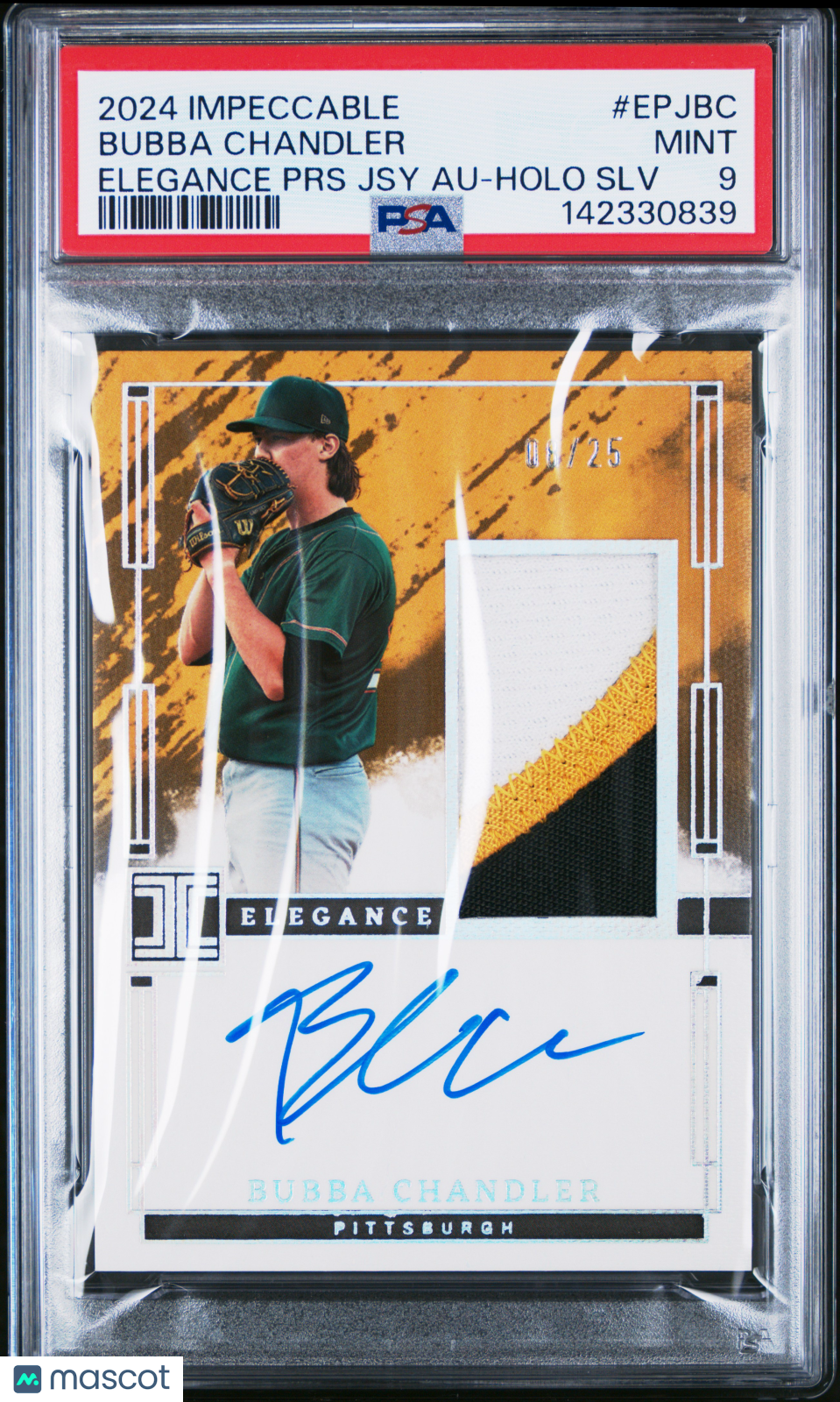 2024 Panini Impeccable Elegance Autographs Bubba Chandler 06/25 PSA 9 MINT - Graded Sports Cards