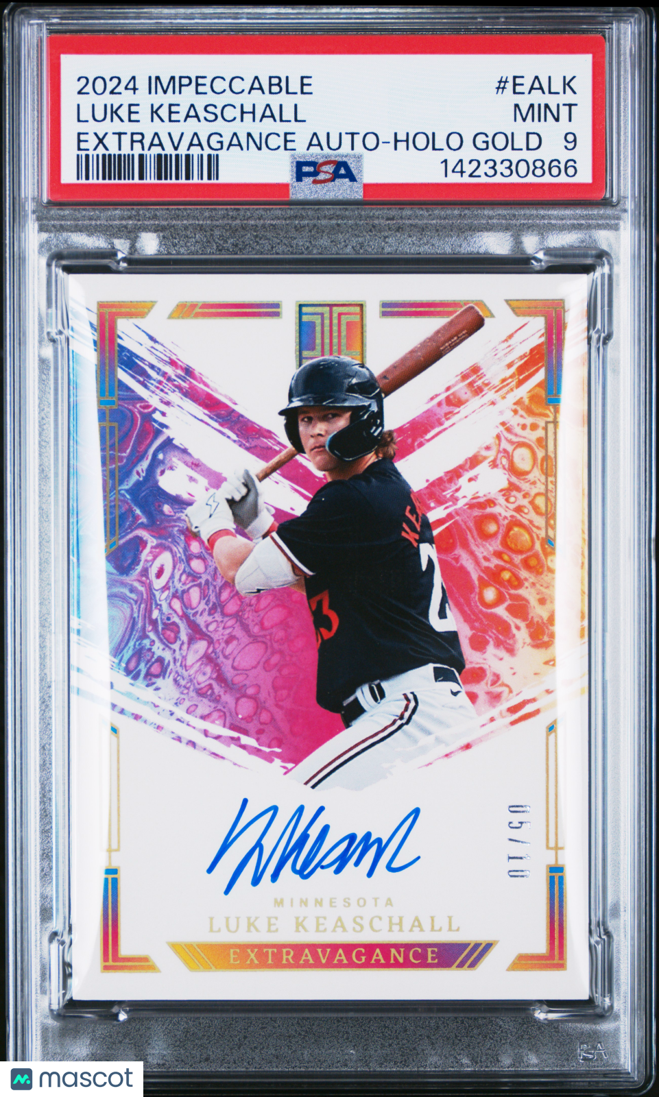 2024 Panini Impeccable Extravagance Auto Luke Keaschall Holo Gold /10 PSA 9 - Graded Sports Cards