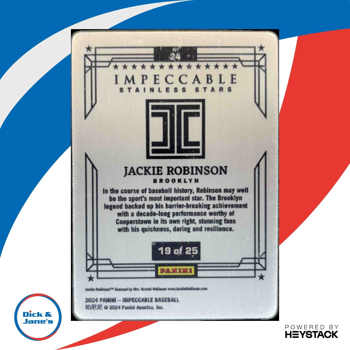 2024 Panini Impeccable Jackie Robinson Stainless Stars Purple /25 #24 - Sports Cards