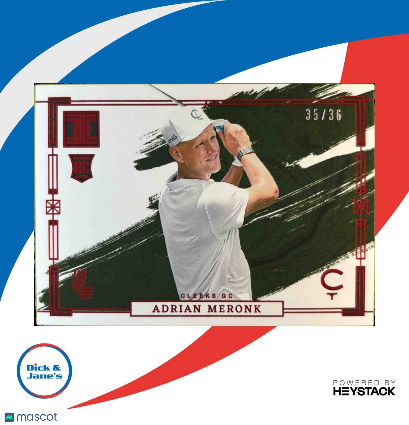 2024 Panini Impeccable LIV Golf Adrian Meronk Variations Red 35/36 #54 Cleeks GC - Sports Cards