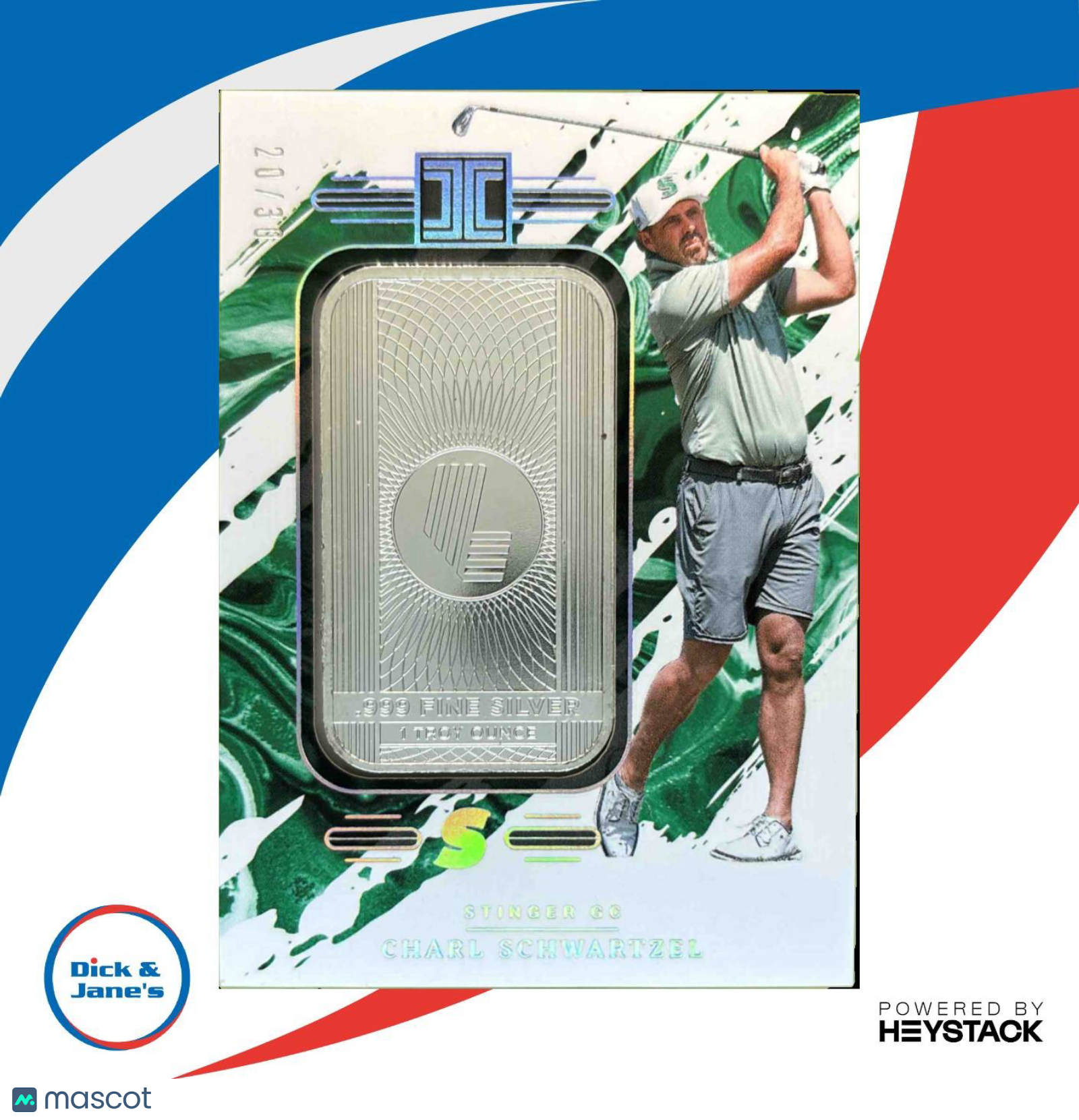 2024 Panini Impeccable LIV Golf Charl Schwartzel Silver Logo 20/30 #4 Stinger GC - Sports Cards