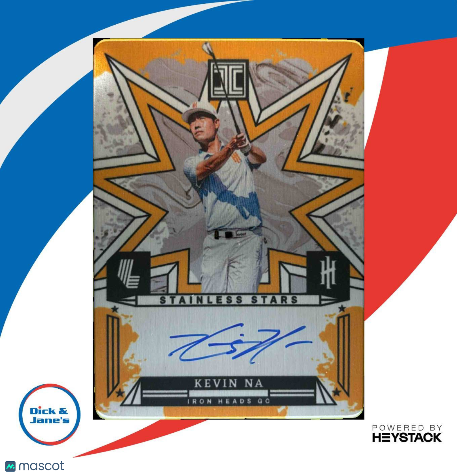 2024 Panini Impeccable LIV Golf Kevin Na Stainless Stars Auto Gold 1/10 #ST-KNA - Sports Cards