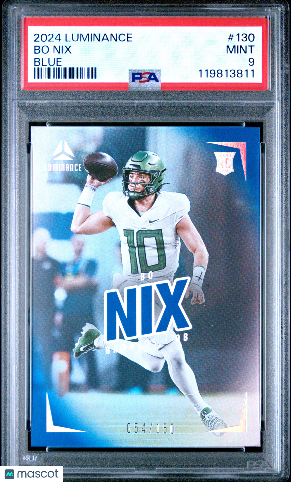 2024 Panini Luminance Bo Nix Blue 054/150 #130 PSA 9 - Graded Sports Cards
