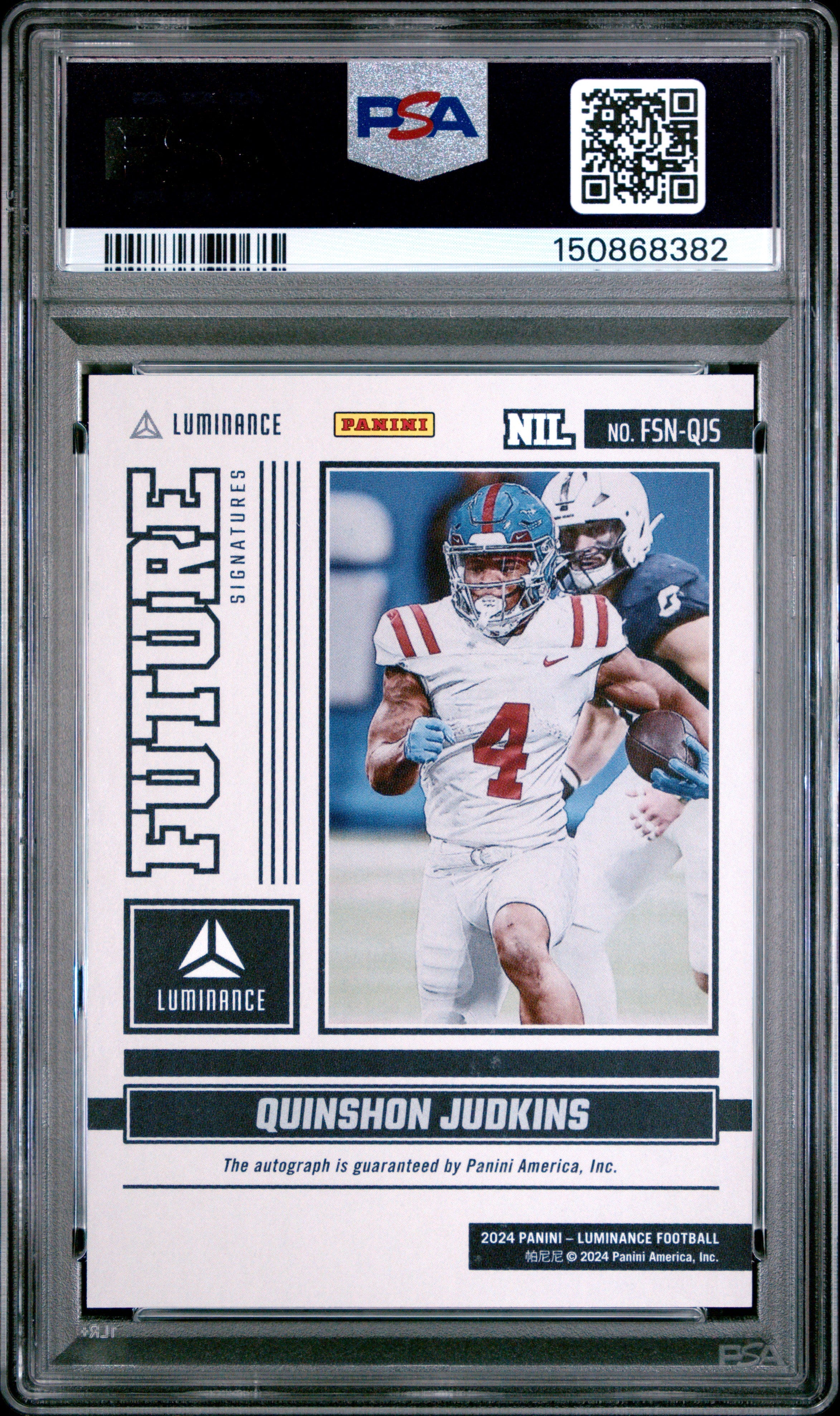 2024 Panini Luminance Future Signatures Nil Quinshon Judkins #FSNQJS PSA 9 - Graded Sports Cards