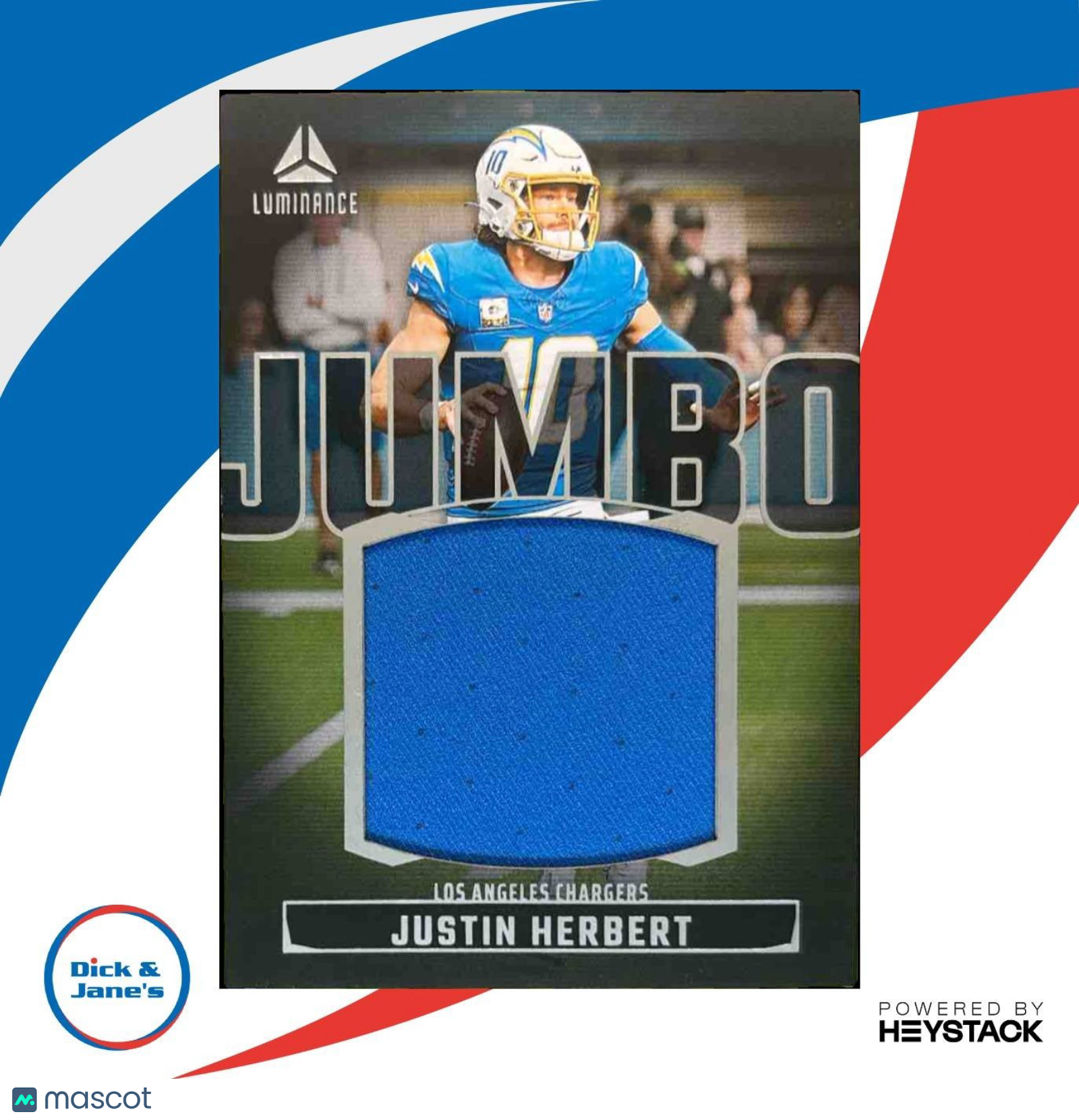 2024 Panini Luminance Justin Herbert Jumbo #JUM-JHT MEM Los Angeles Chargers - Sports Cards