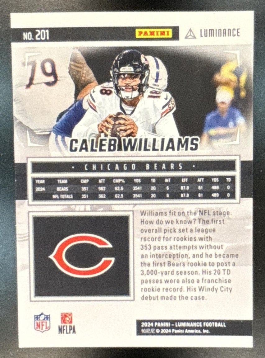 2024 Panini Luminance Rookie Redemption Caleb Williams #201 (RC) Chicago Bears - Sports Cards