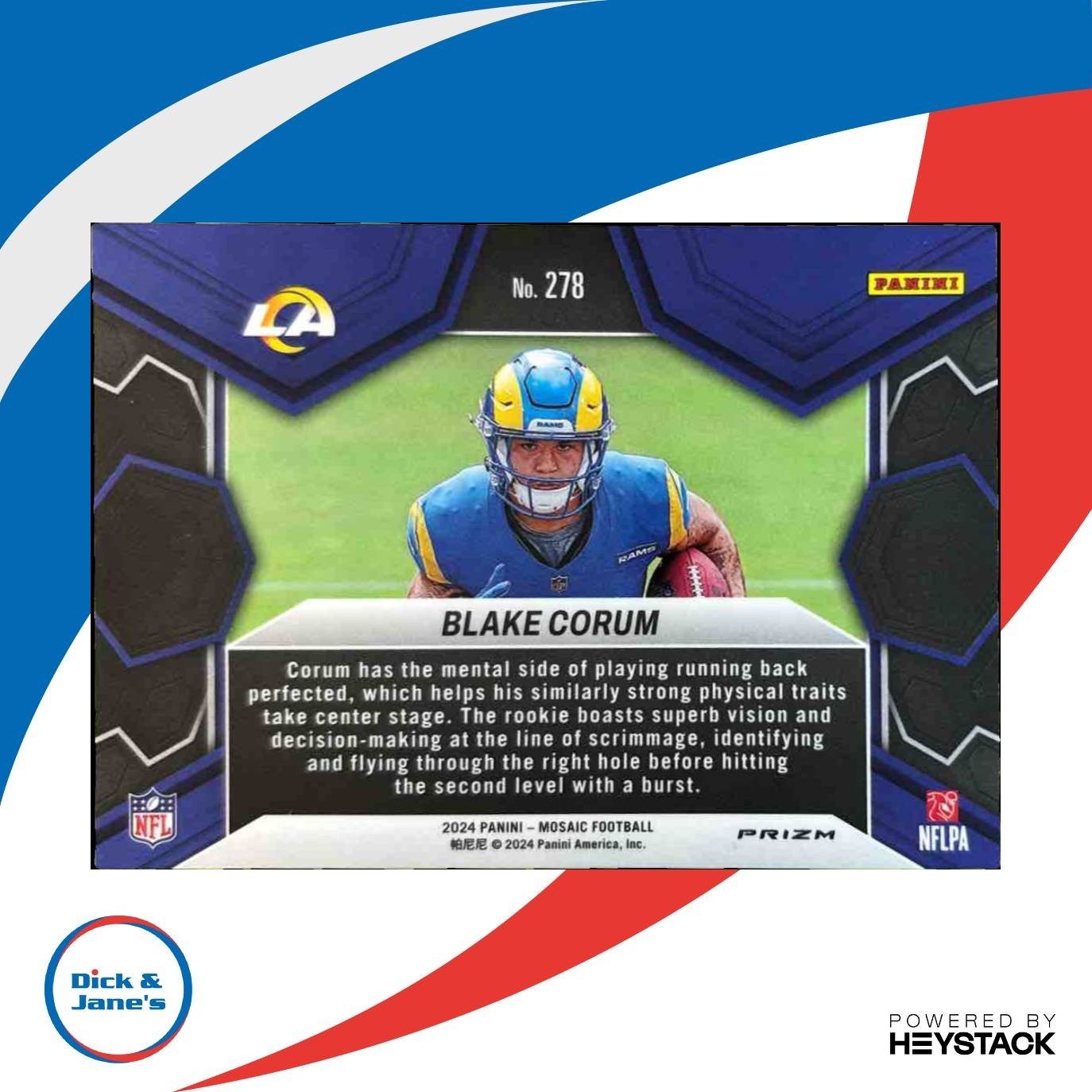 2024 Panini Mosaic Blake Corum Camo Pink Prizm #278 RC Los Angeles Rams - Sports Cards