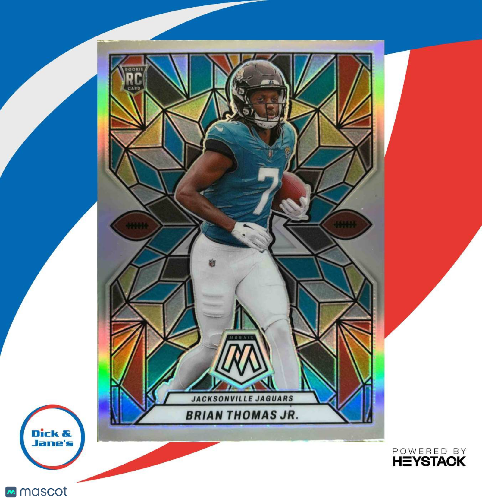 2024 Panini Mosaic Brian Thomas Jr. Stained Glass #SG-14 Jacksonville Jaguars - Sports Cards