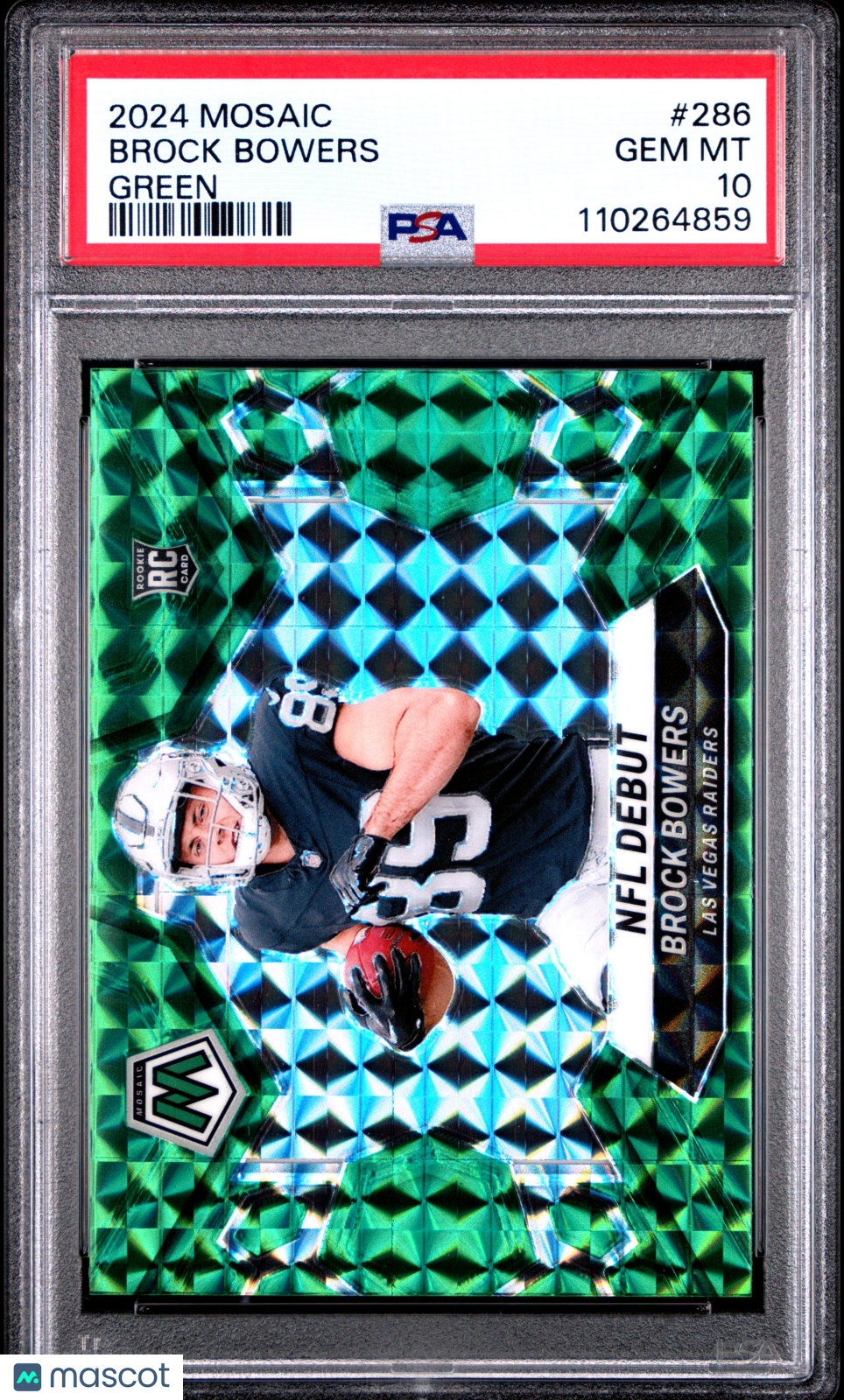 2024 Panini Mosaic Brock Bowers Green #286 PSA 10 - Graded Sports Cards