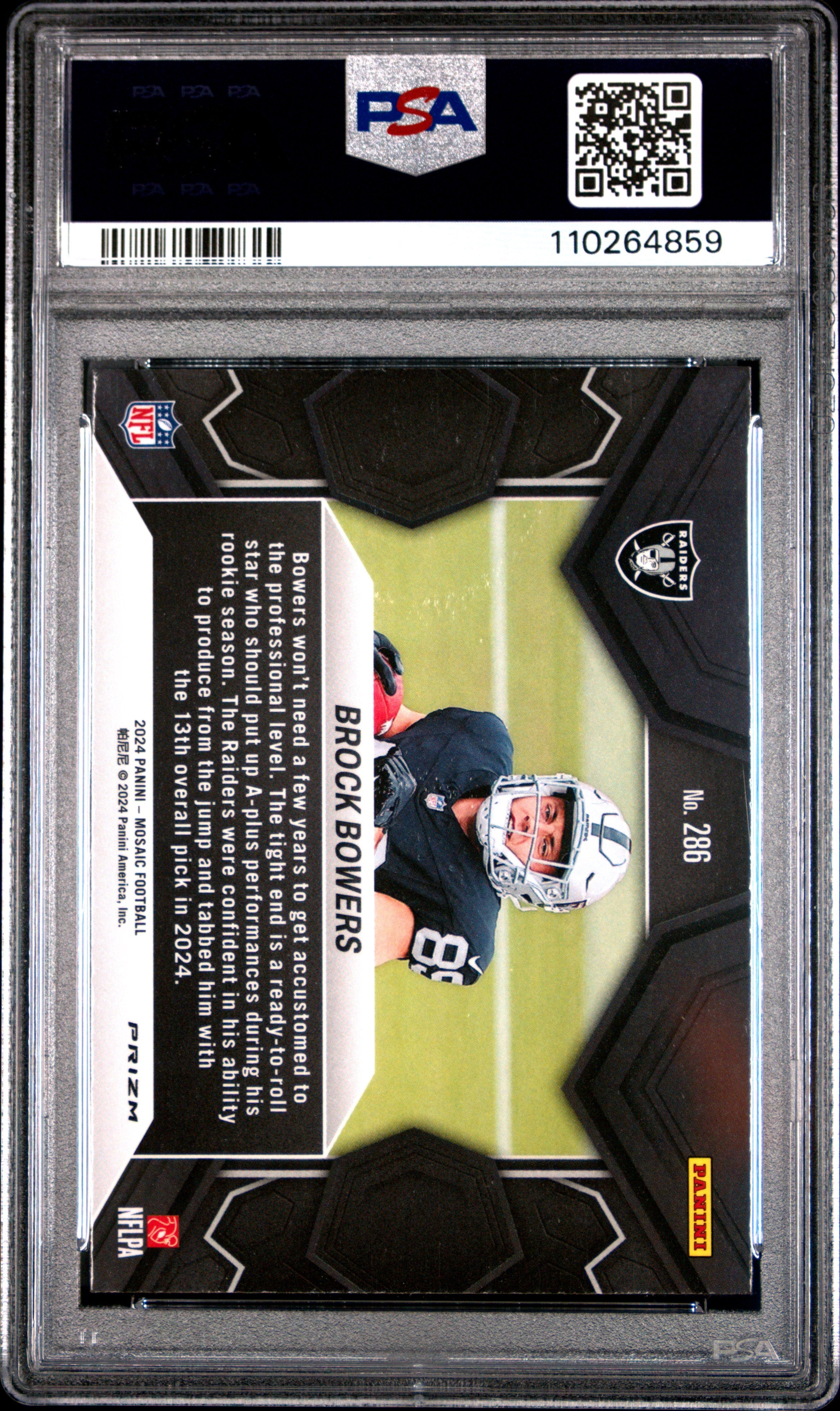 2024 Panini Mosaic Brock Bowers Green #286 PSA 10 - Graded Sports Cards