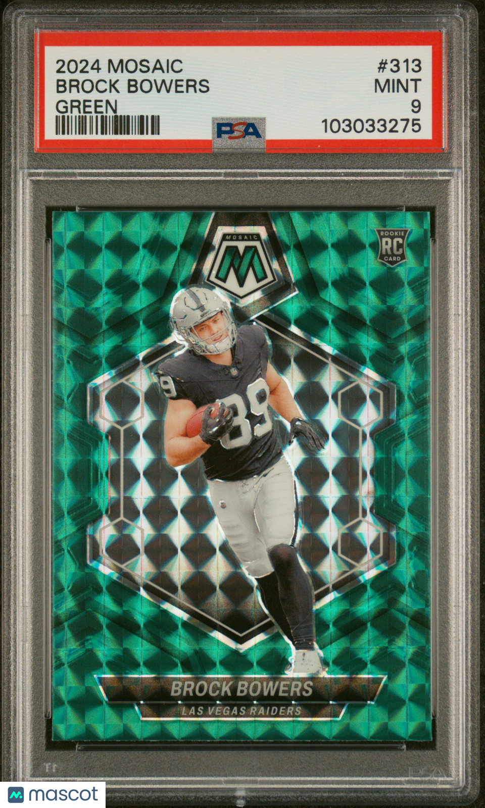 2024 Panini Mosaic Brock Bowers Green #313 PSA 9 - Graded Sports Cards