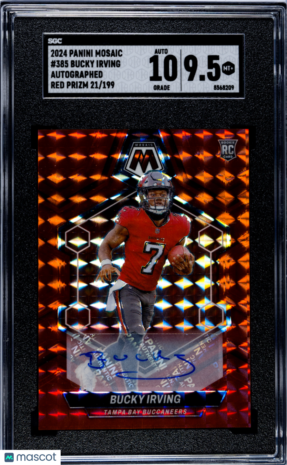 2024 Panini Mosaic Bucky Irving Autograph Red Prizm Rookie #385 SGC 9.5 MINT + Graded Sports Cards